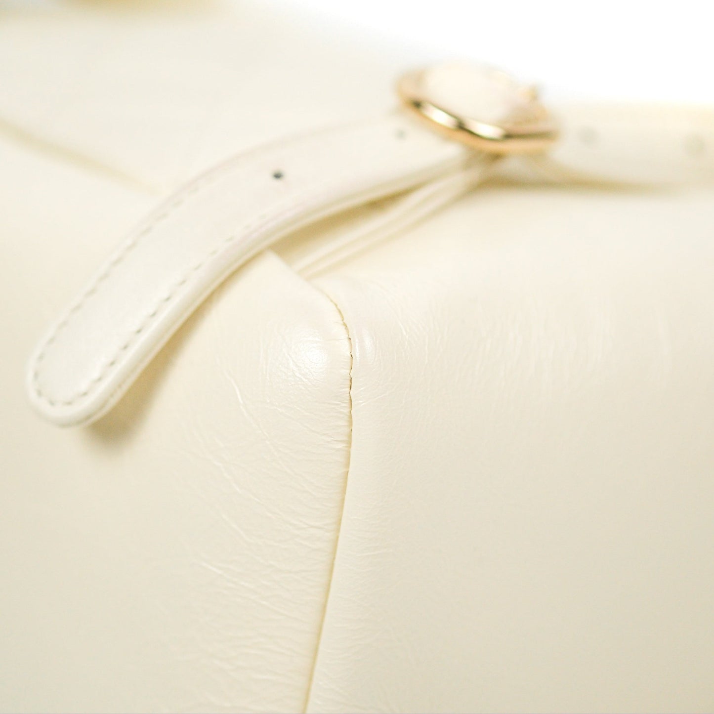 Chanel Quilted Small Duma Drawstring Backpack Ivory White Calfskin Gold Hardware