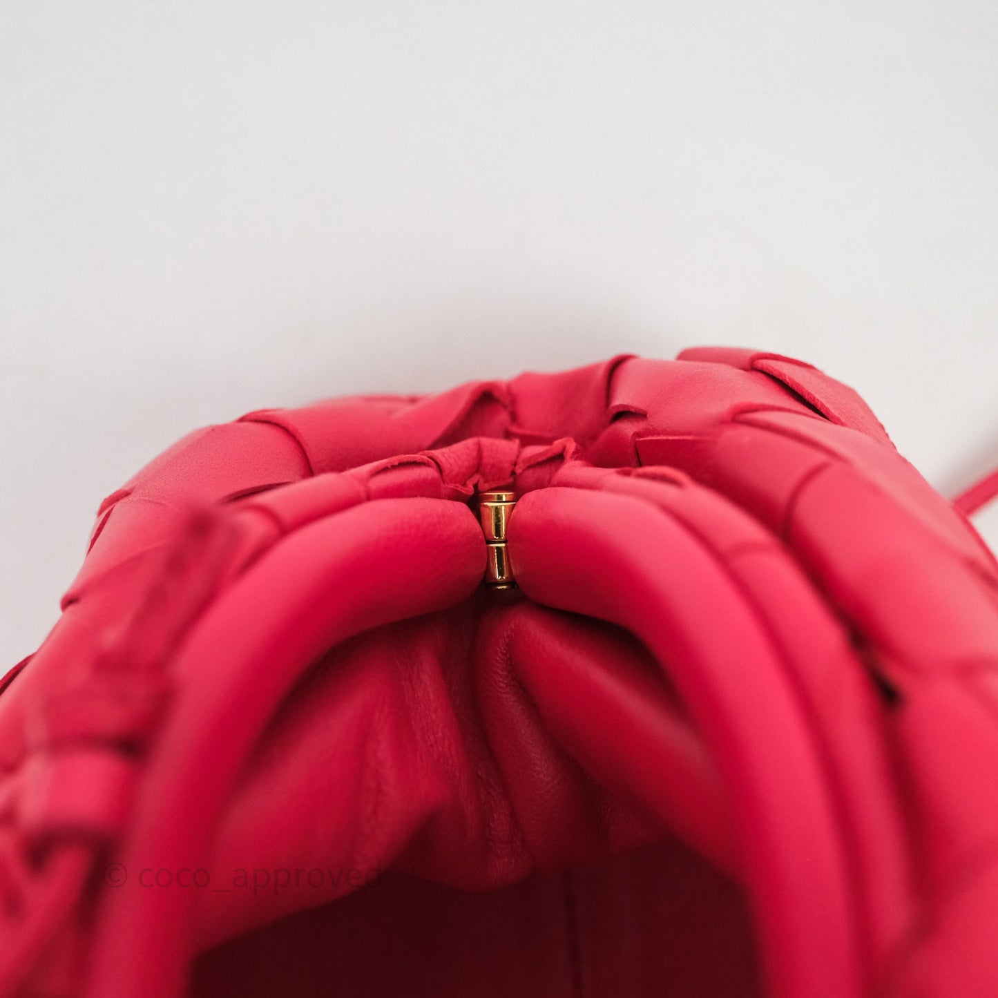 Bottega Veneta Mini Pouch Red Intrecciato Lambskin