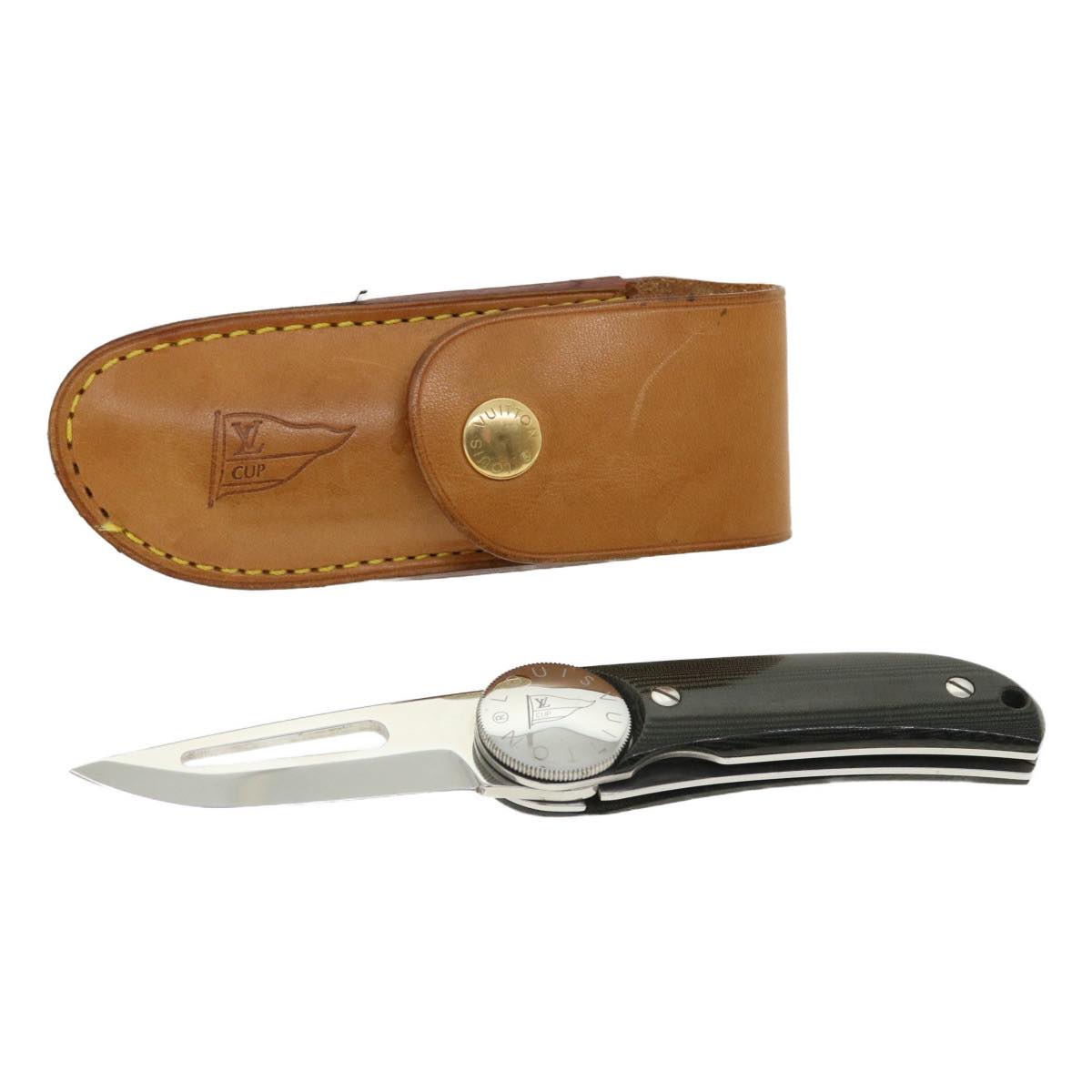 LOUIS VUITTON LV CUP Black Linen Micarta Surcouf Sea Knife M80023 LV 31447A