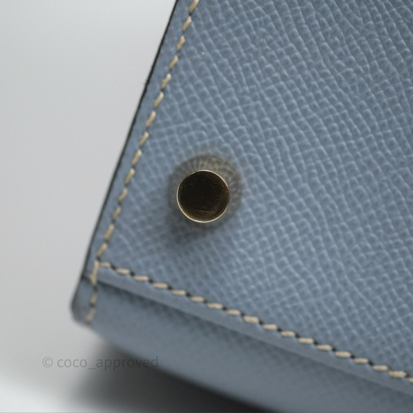 Hermès Kelly II 28 Sellier Bleu Lin J7 Epsom Gold Hardware