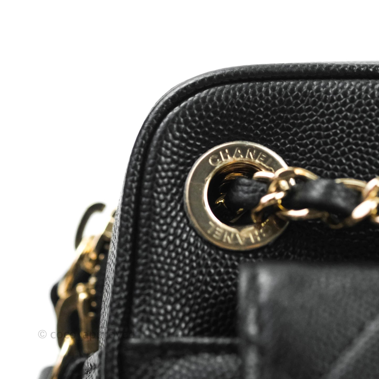 Chanel Camera Bag With Detachable Pouch Black Caviar Gold Hardware