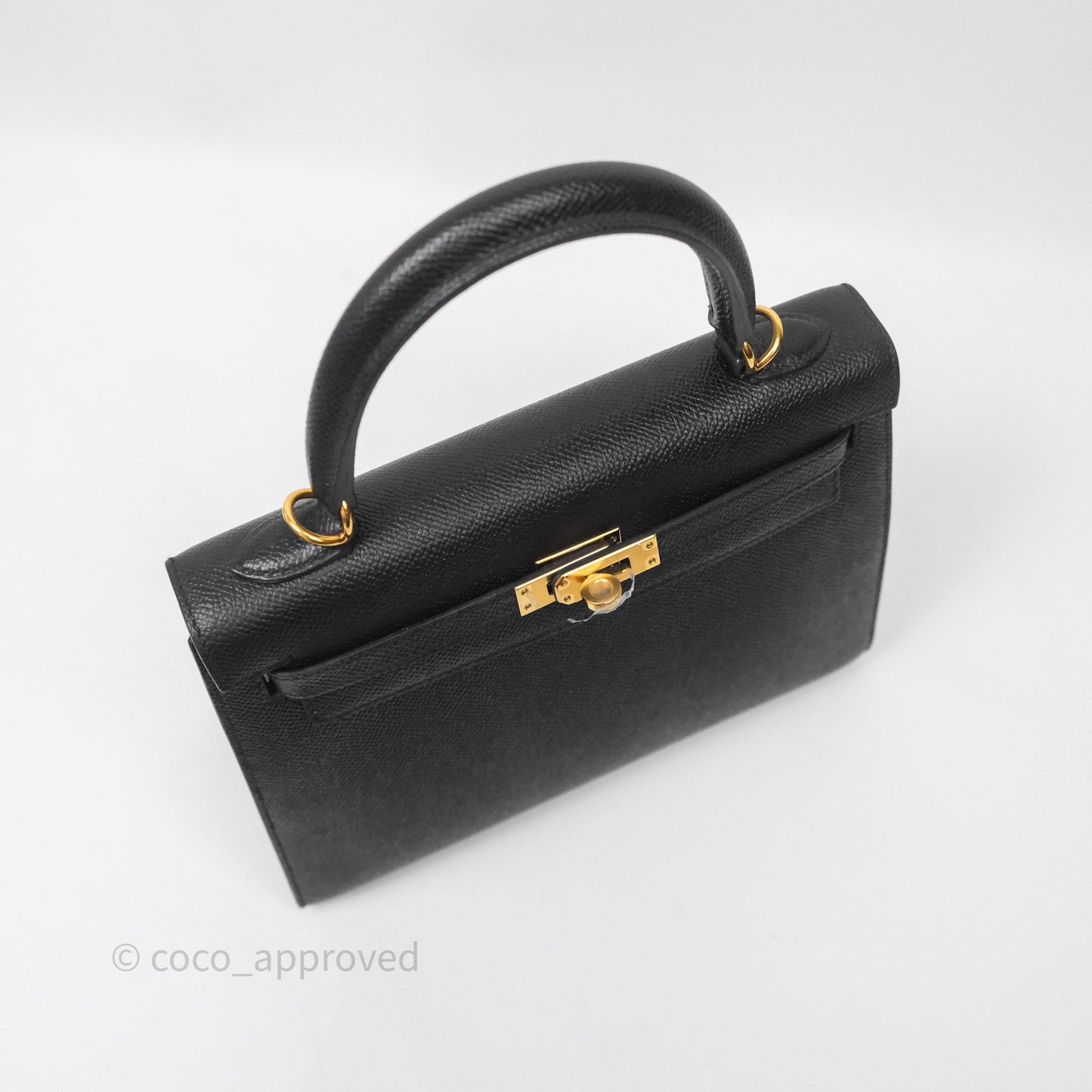 Hermès Kelly 25 Black Noir 89 Epsom Gold Hardware