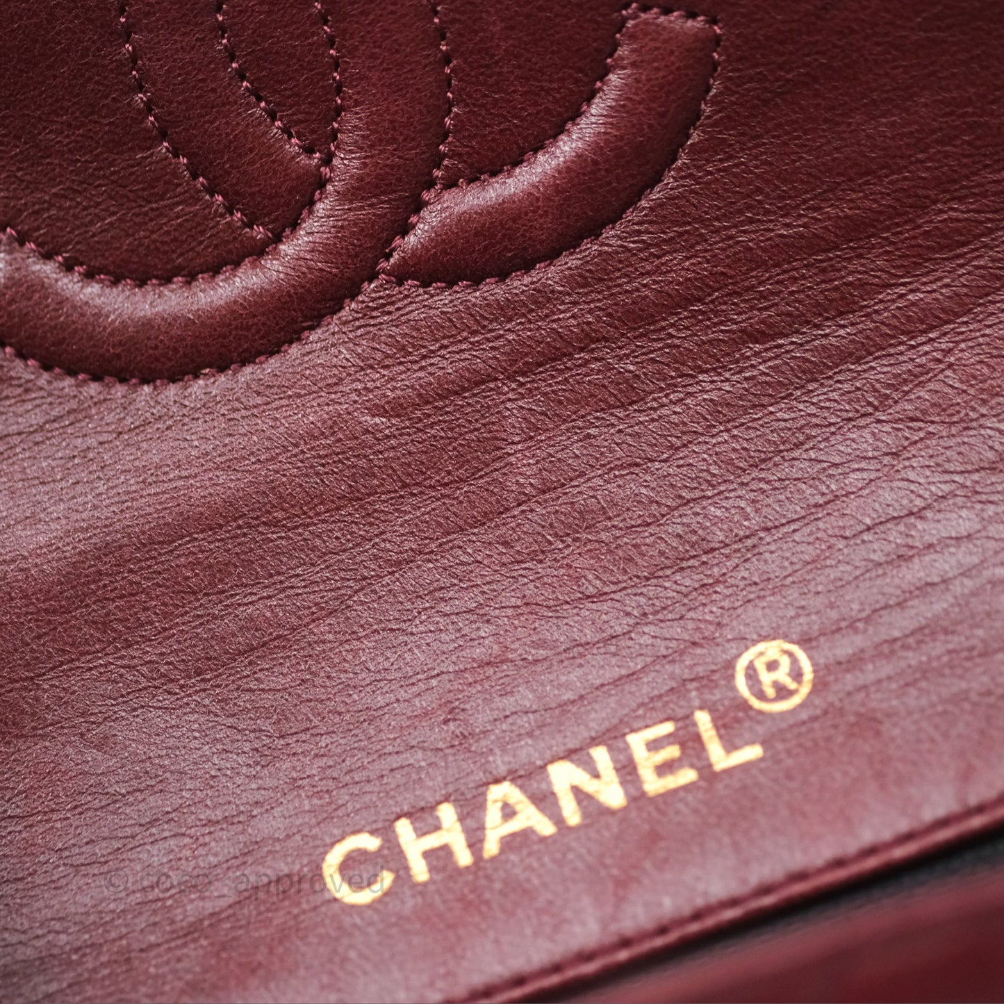 Chanel Vintage Mini Square Burgundy Lambskin 24K Gold Hardware