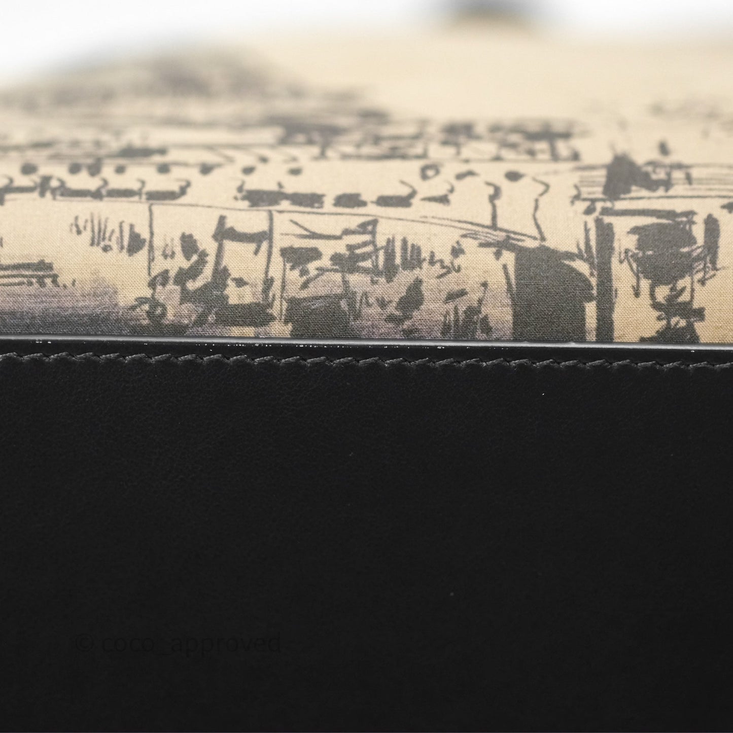 Christian Dior Large Toujours Bag Beige And Black Water-Repellent Fabric With Paris Print