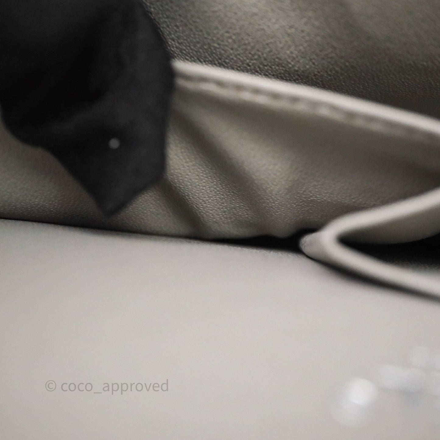 Chanel Classic M/L Medium Flap Quilted Grey Lambskin Silver Hardware