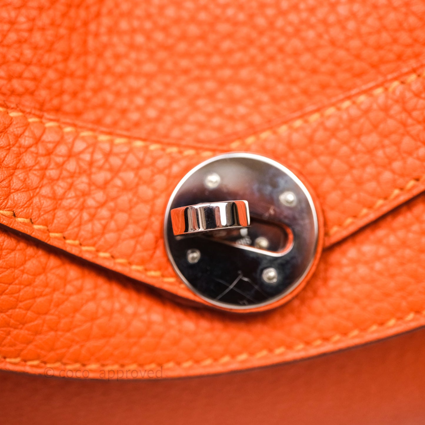 Hermès Lindy 30 Orange 93 Clemence Palladium Hardware