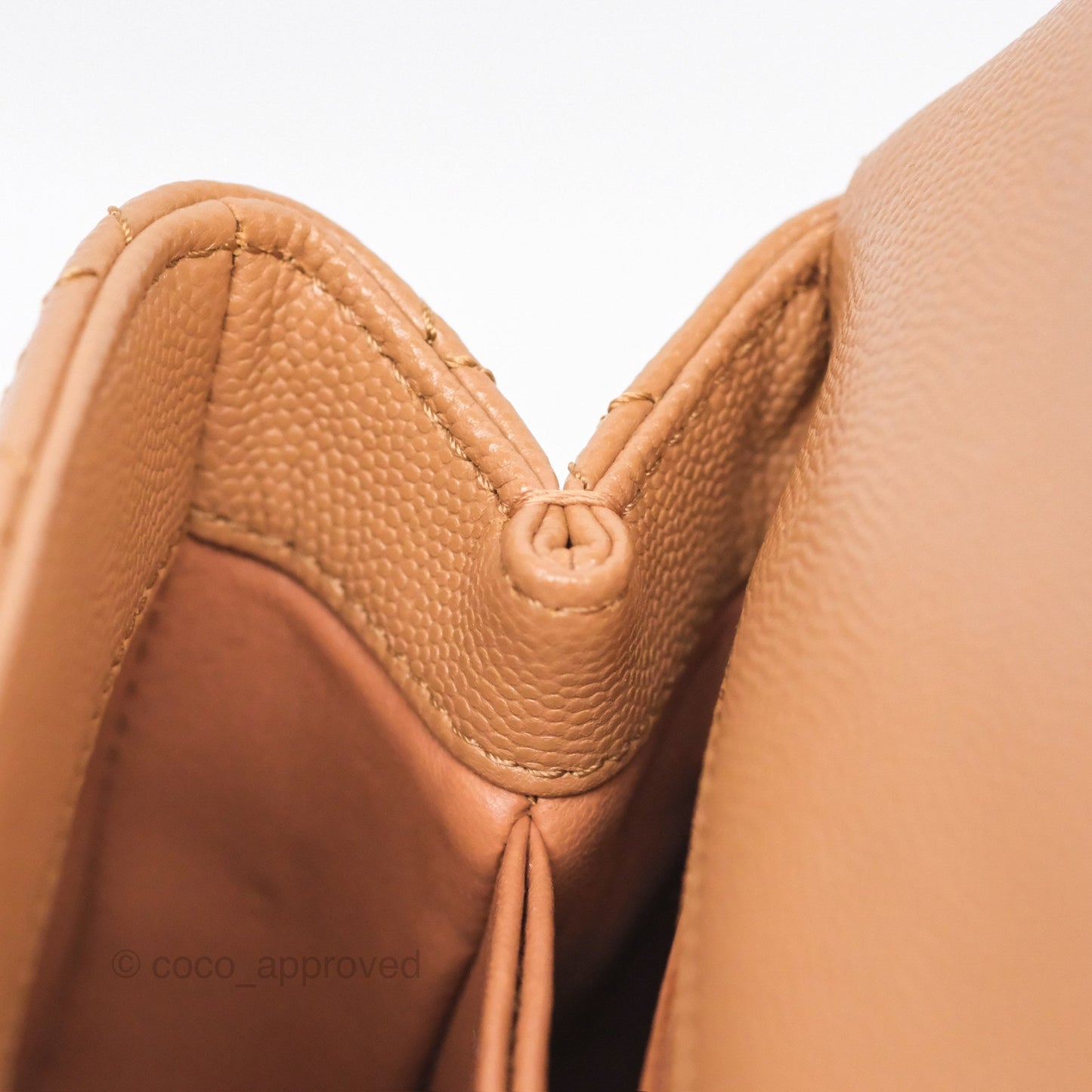 Chanel Small Coco Handle Caramel Beige Caviar Gold Hardware