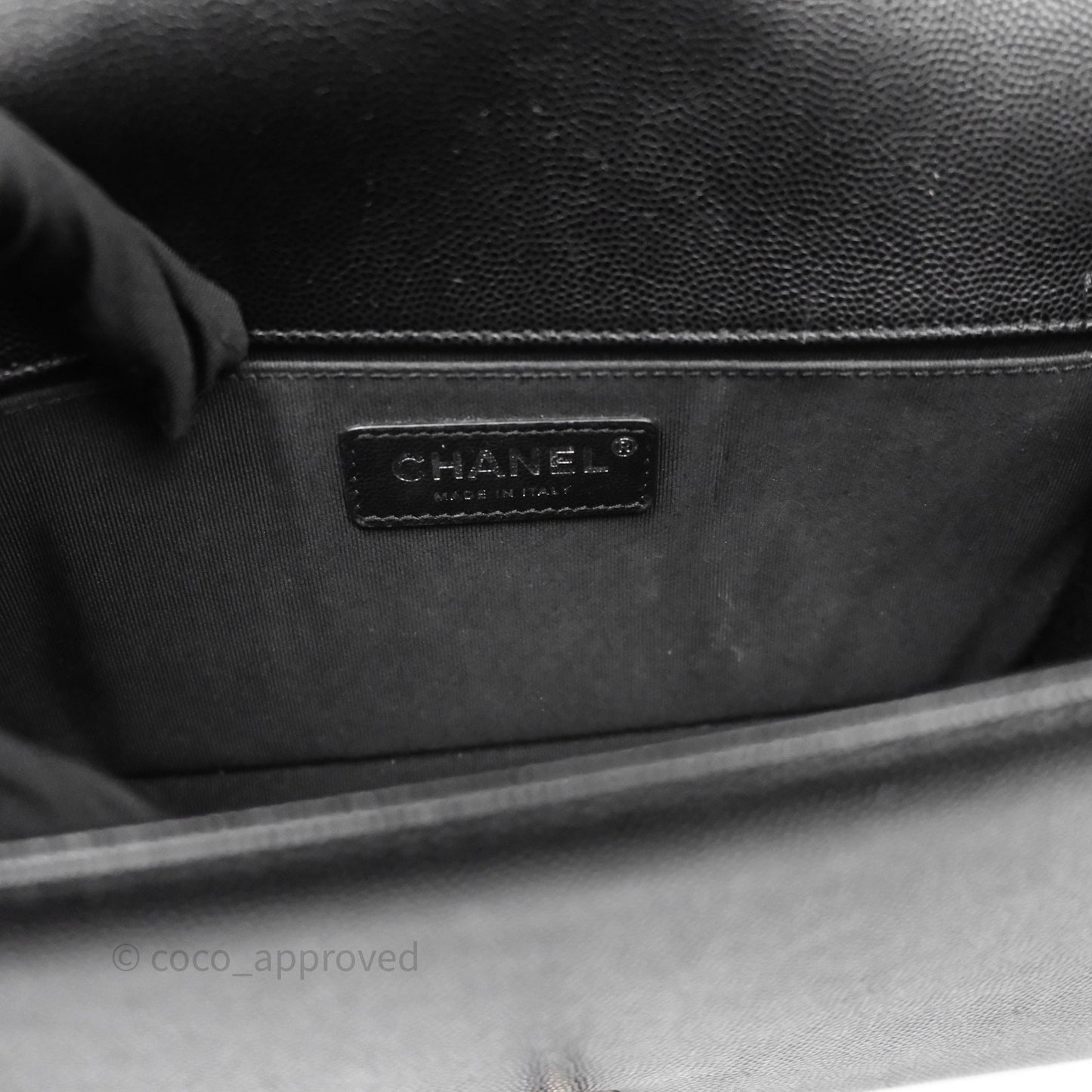 Chanel Quilted Medium Boy Black Caviar Ruthenium Hardware