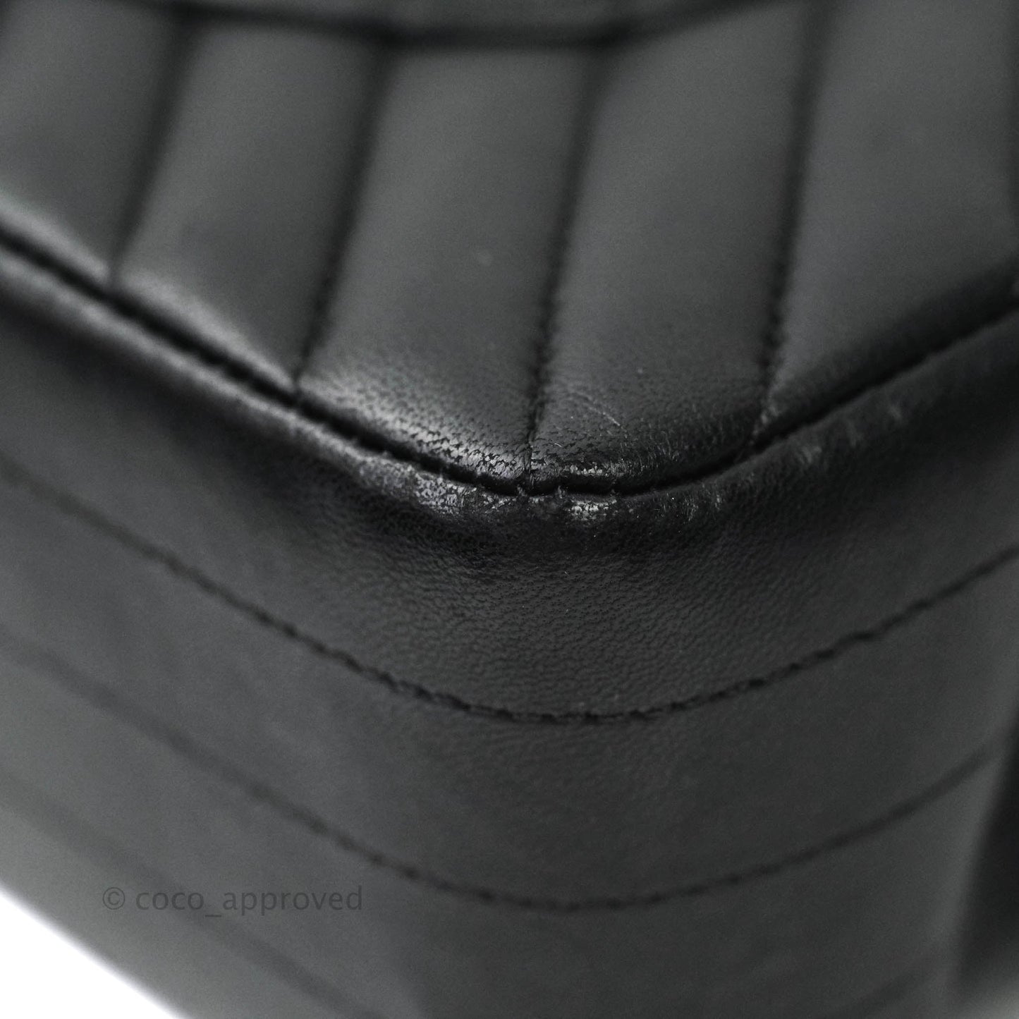 Chanel Classic Chevron M/L Medium Double Flap So Black Lambskin