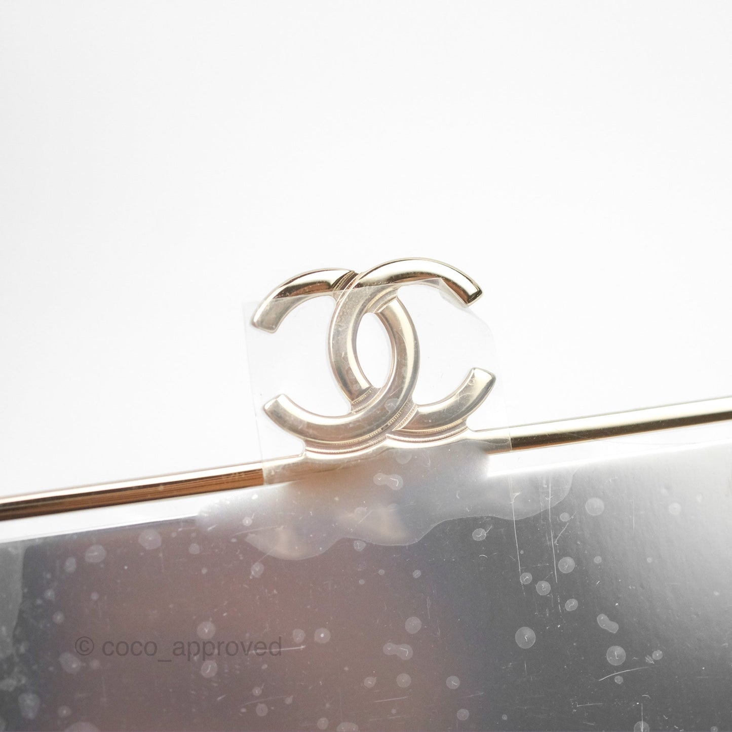 Chanel Quilted Top Handle Vanity White Caviar Gold Hardware