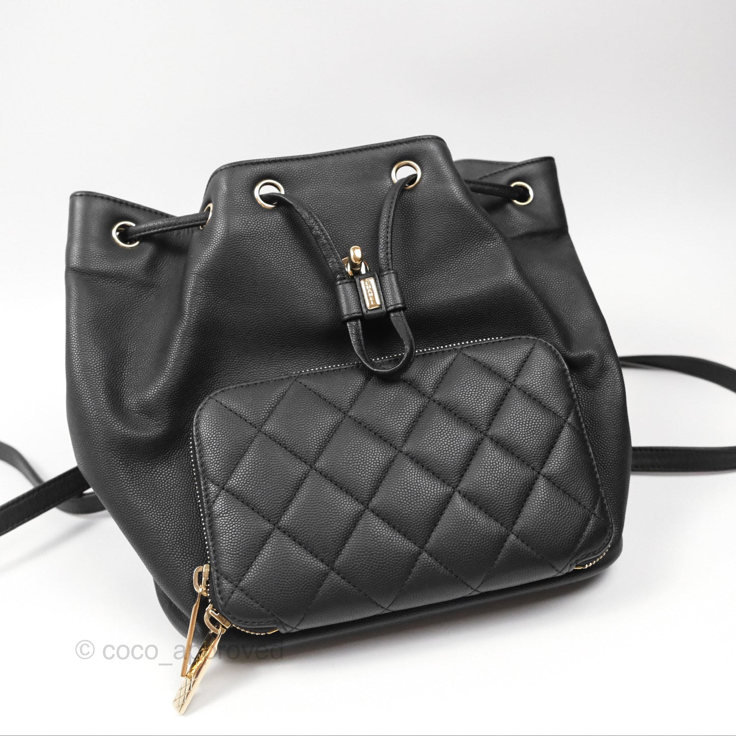 Chanel Quilted Business Affinity Backpack Black Caviar Gold Hardware
