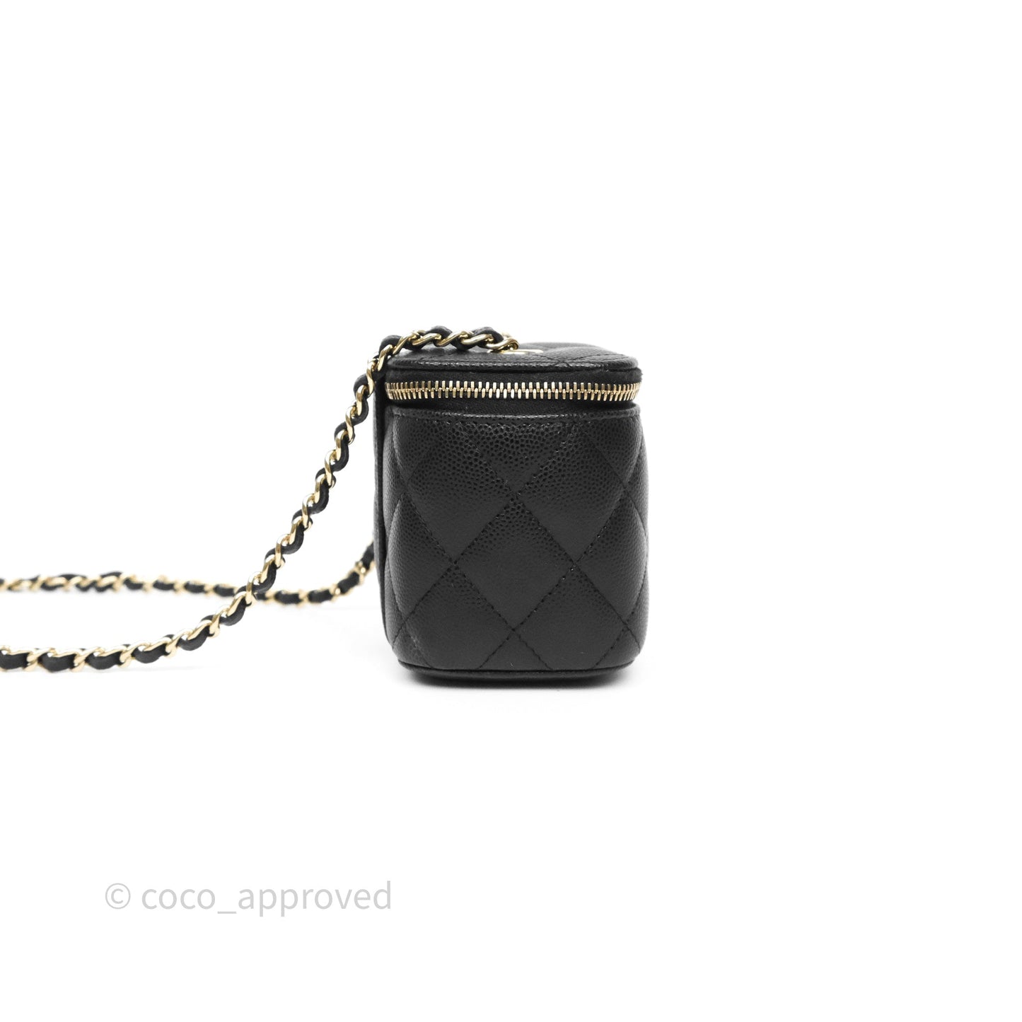 Chanel Mini Vanity With Chain Black Caviar Gold Hardware