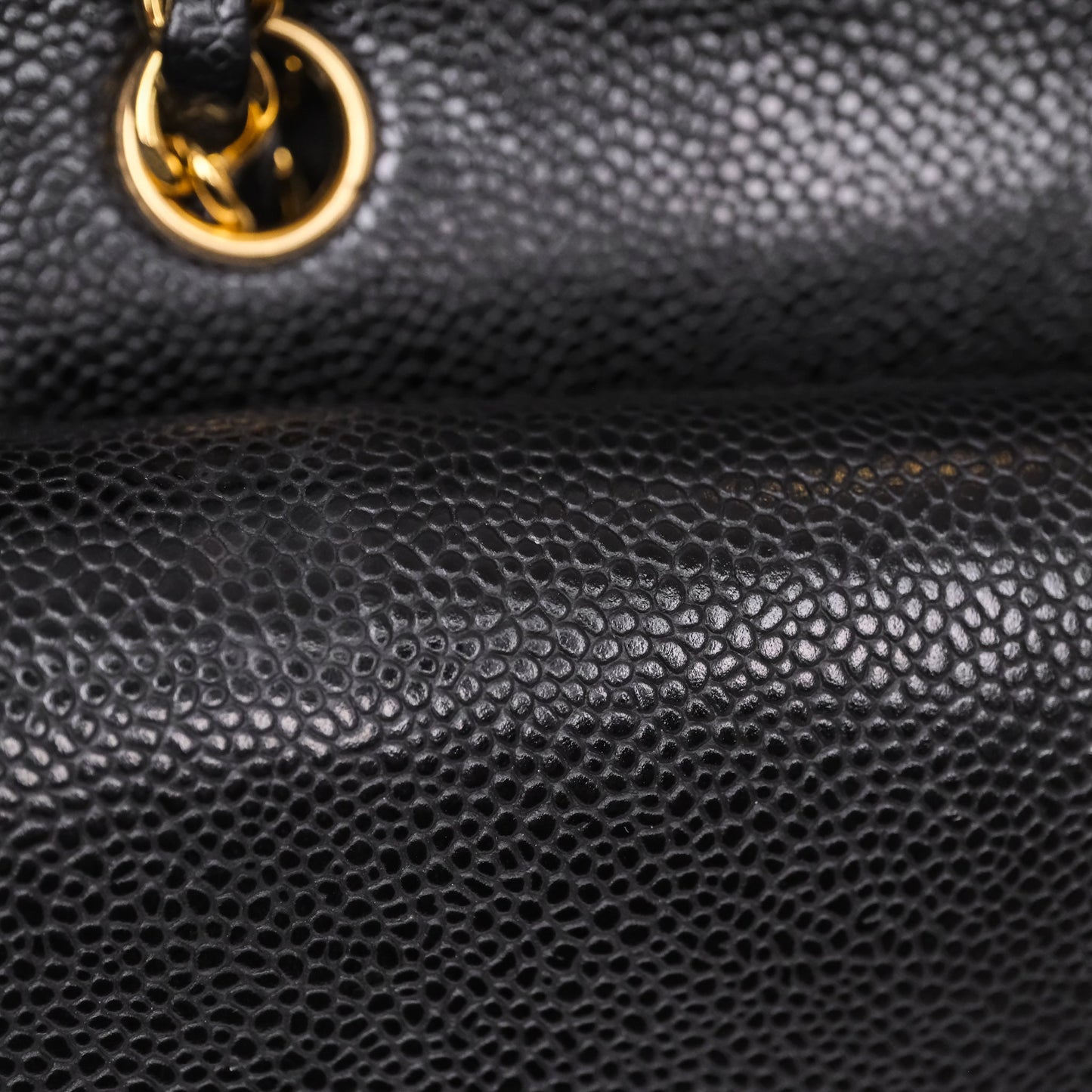 Chanel Classic M/L Medium Flap Quilted Black Caviar Gold Hardware