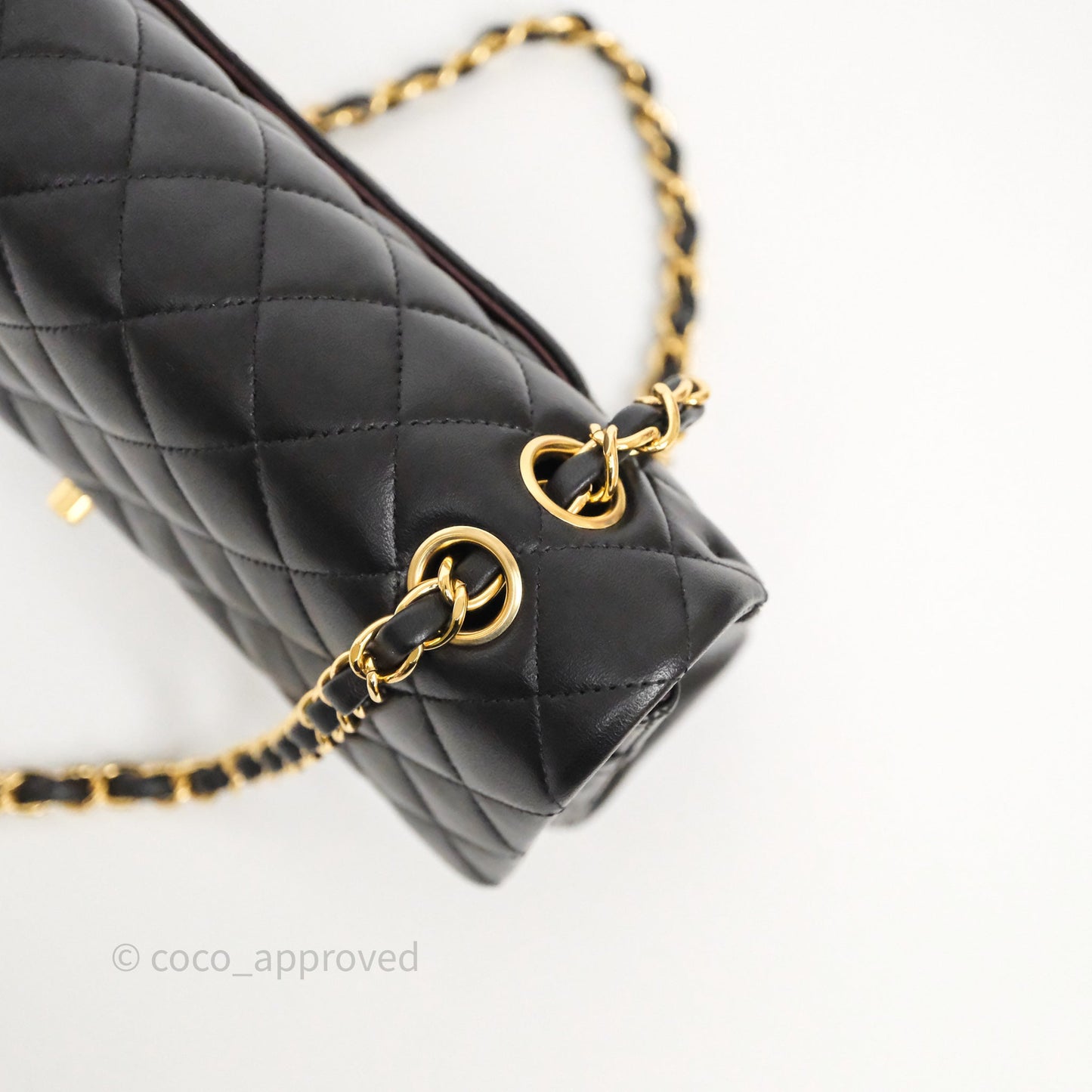 Chanel Classic M/L Medium Flap Quilted Black Lambskin Gold Hardware