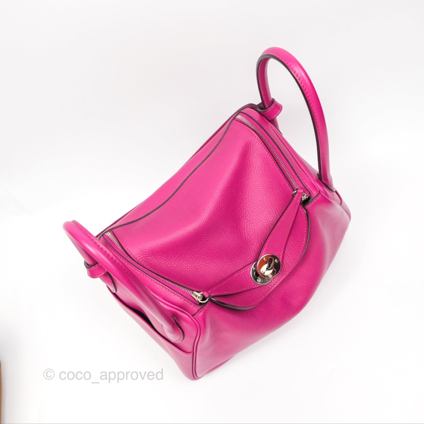 Hermès Lindy 26 Rose Pourpre Evercolor Palladium Hardware