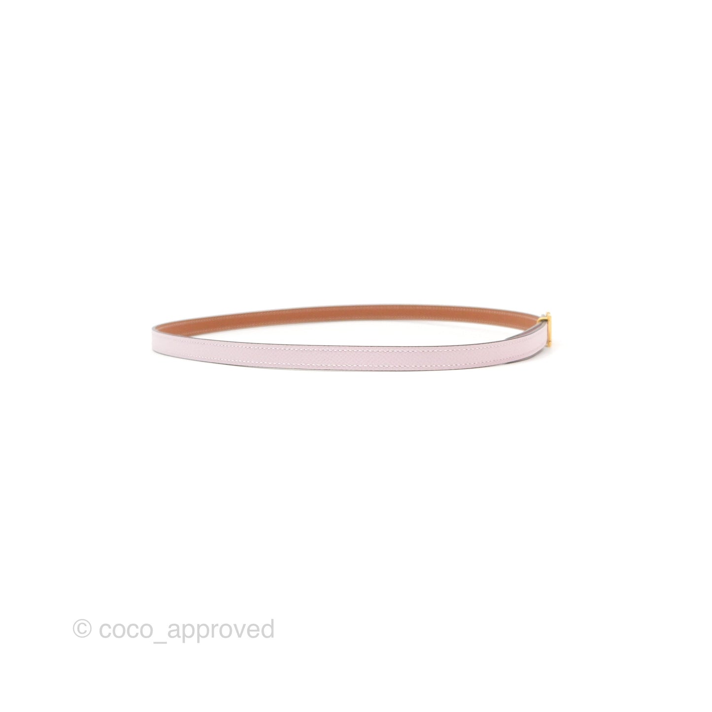 Hermès H Constance Mini Belt Buckle & Reversible Mauve Pale 09/ Gold 37 Swift / Epsom Gold Hardware