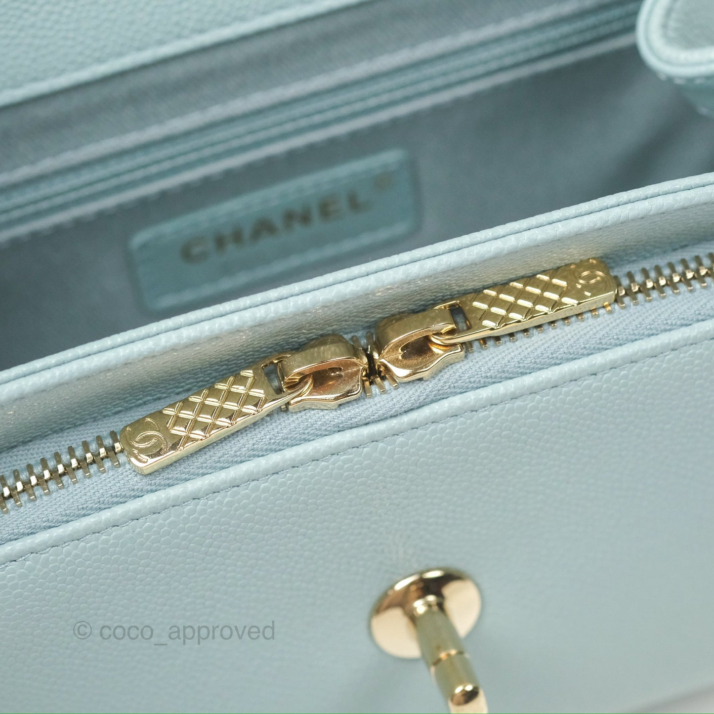 Chanel Quilted Small Business Affinity Flap Blue Caviar Gold Hardware