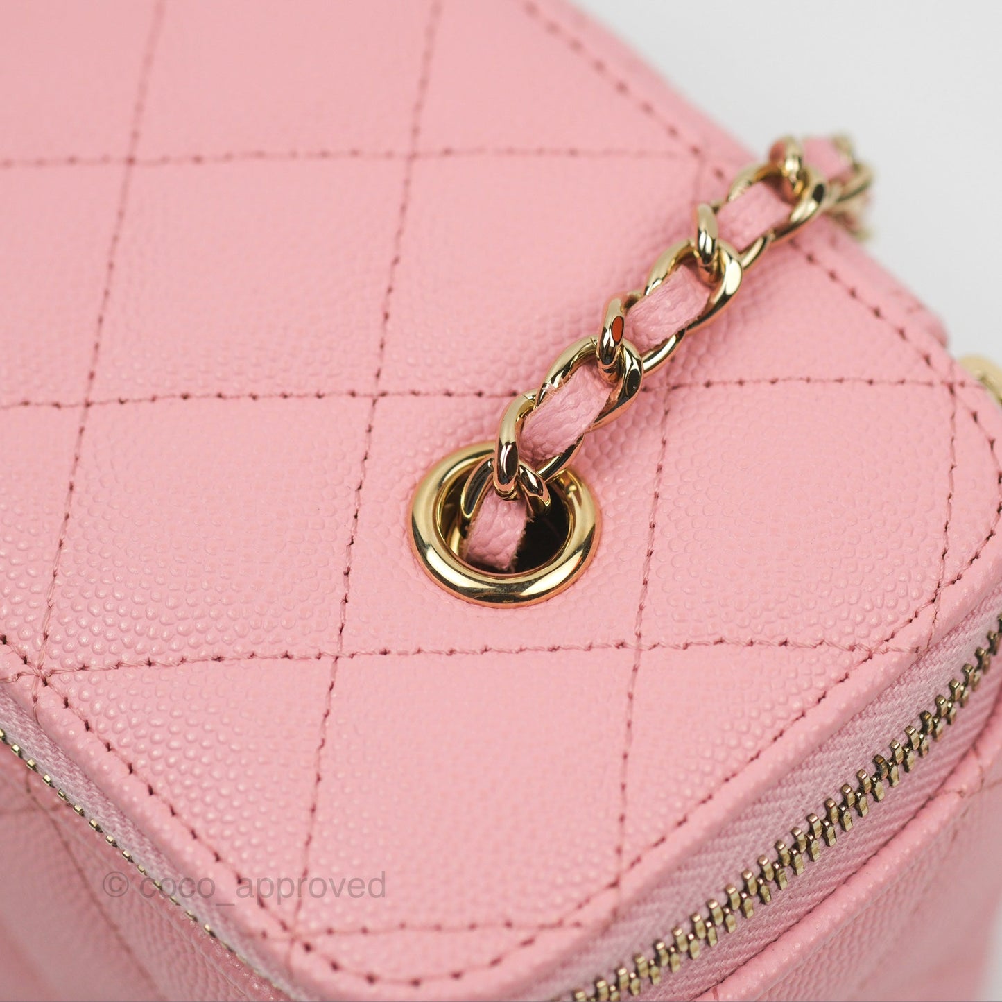 Chanel Classic Vanity With Chain Pink Caviar Gold Hardware