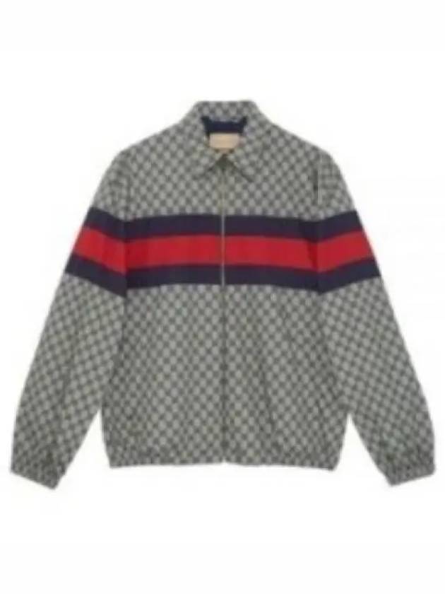 Luxury Gucci Trending 2025 GG Print Cotton Zip-up Jacket Blue