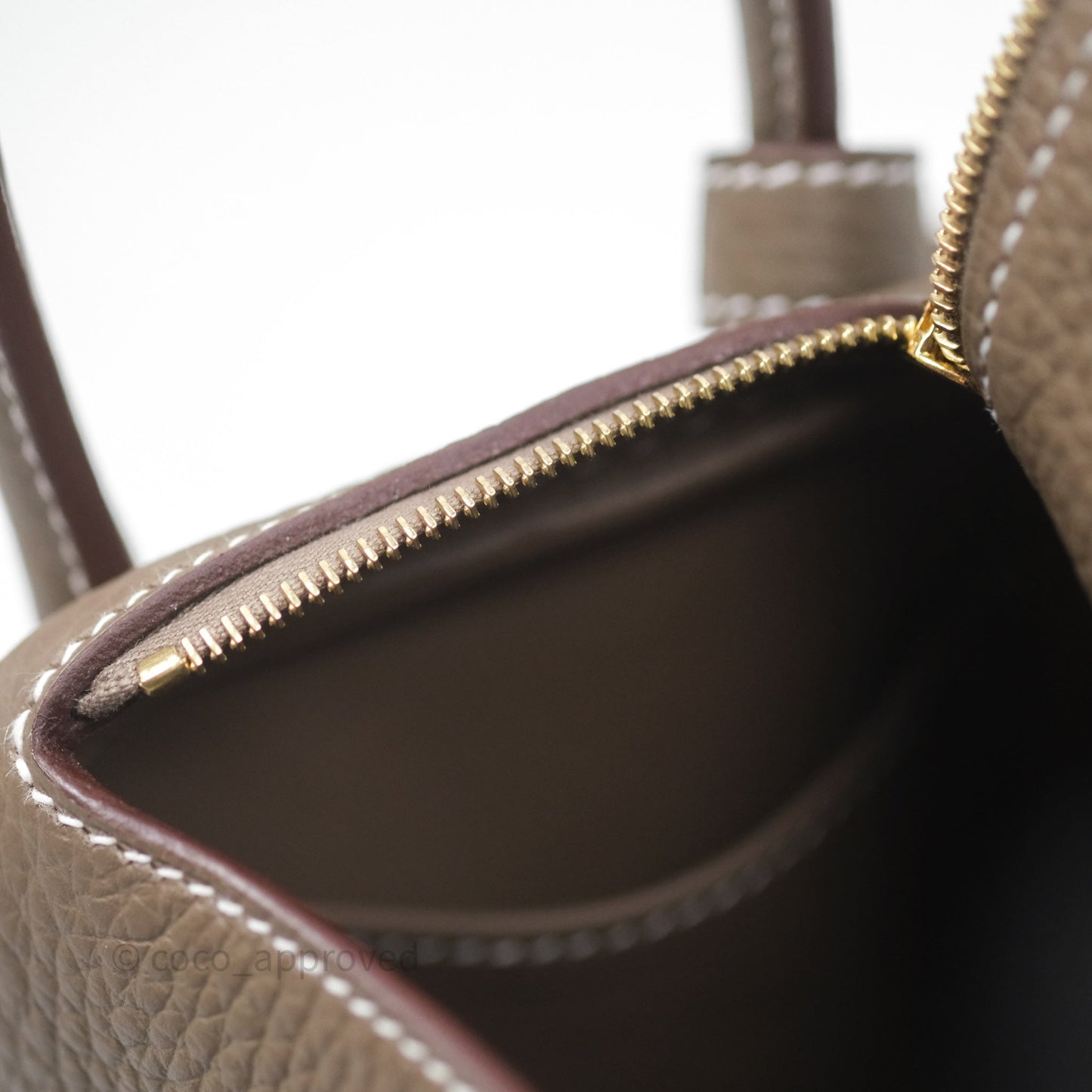 Hermès Mini Lindy 20 Etoupe 18 Clemence Gold Hardware