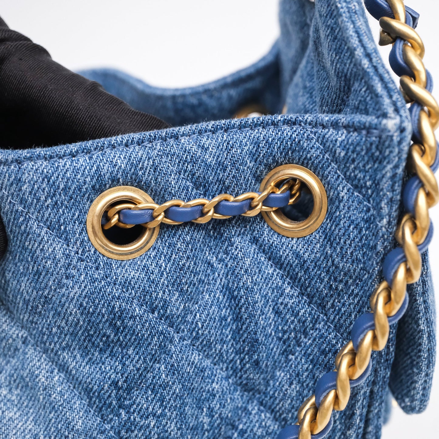 Chanel 25 Mini Washed Denim Aged Gold Hardware