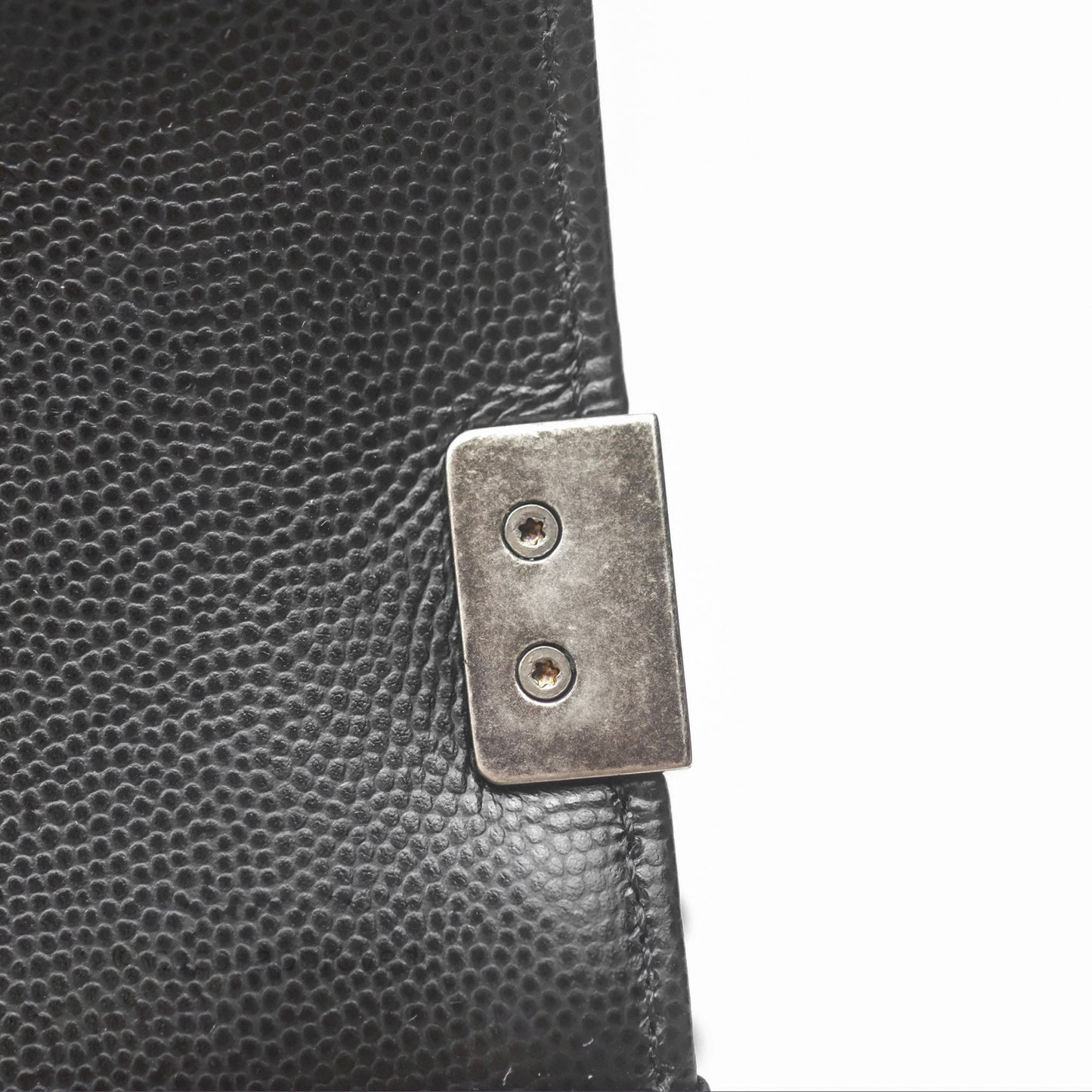 Chanel Small Boy Black Caviar Ruthenium Hardware