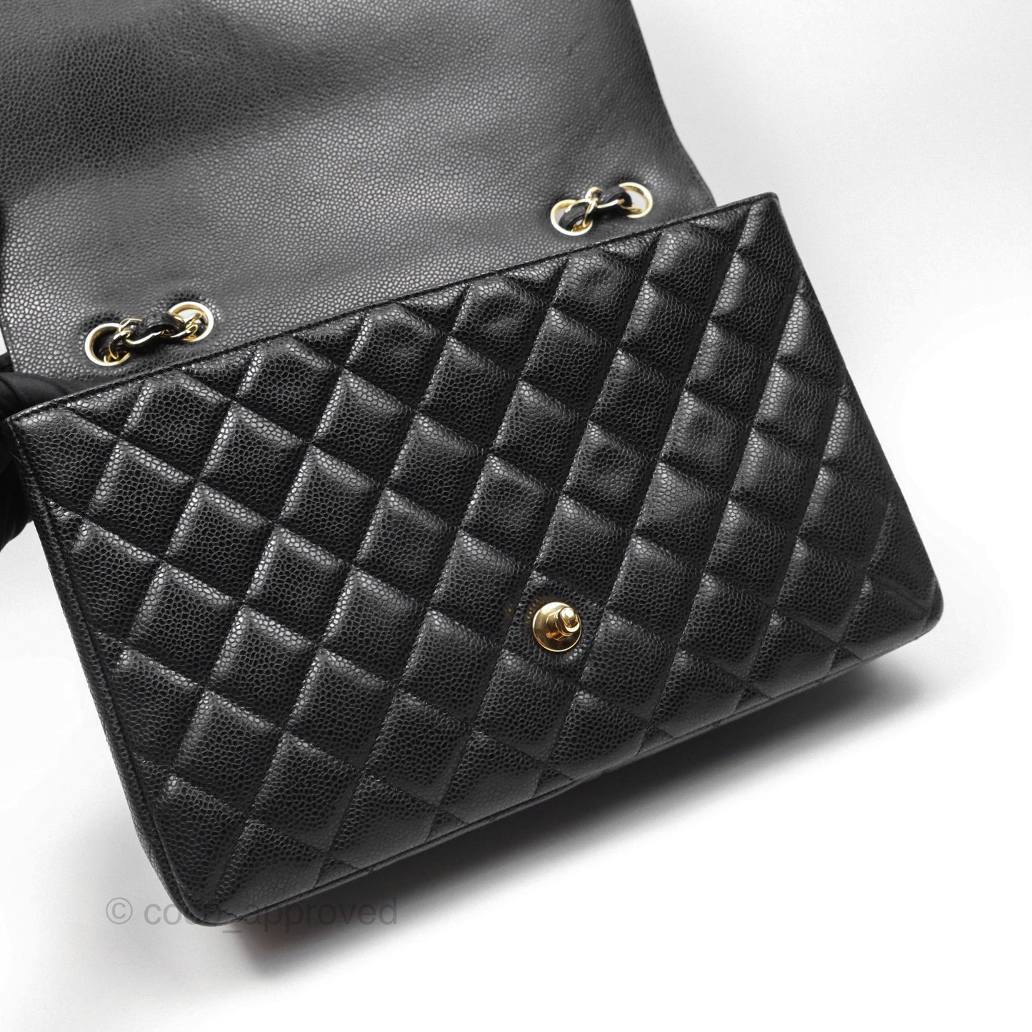 Chanel Jumbo Single Flap Black Caviar Gold Hardware
