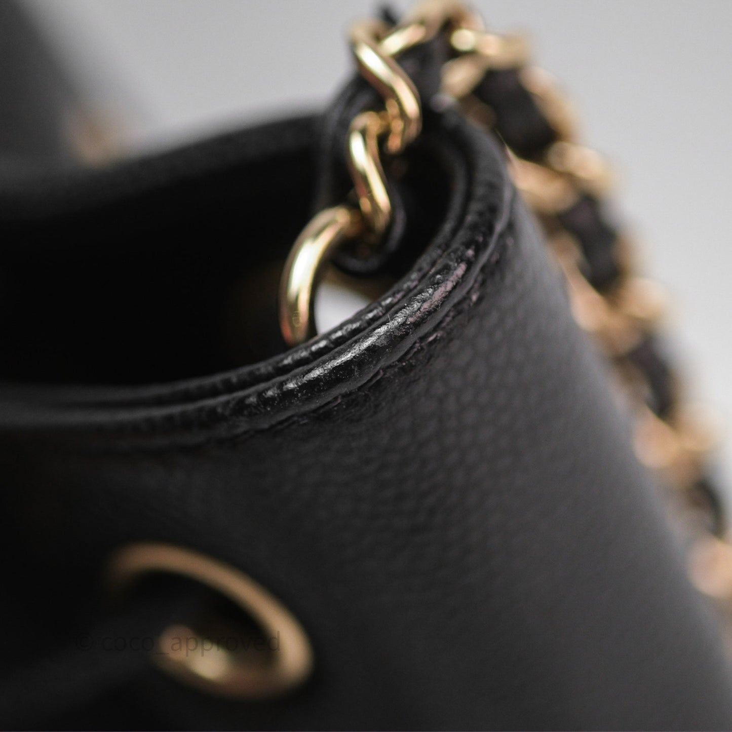 Chanel Business Affinity Drawstring Bucket Bag Black Caviar Gold Hardware