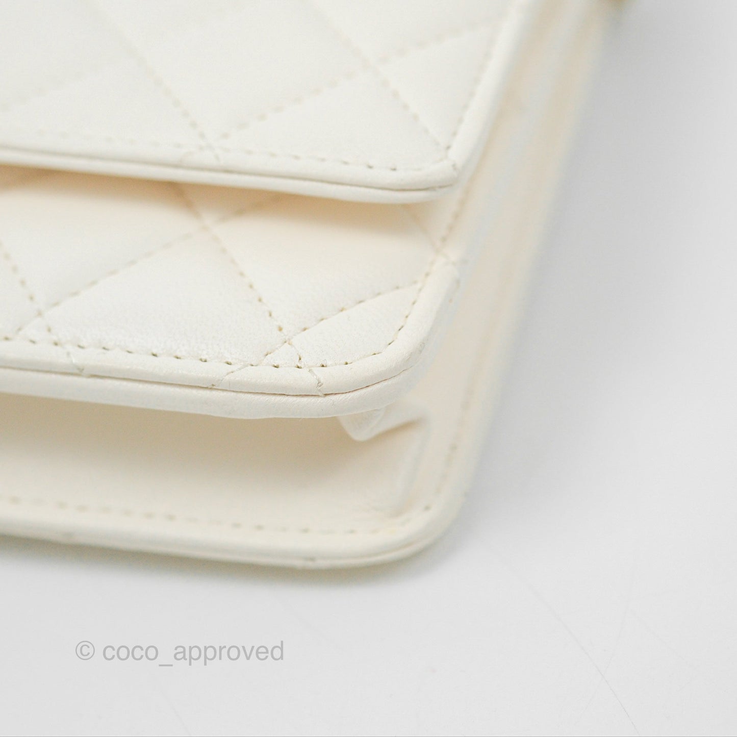 Chanel Quilted WOC White Lambskin Gold Hardware With Charms