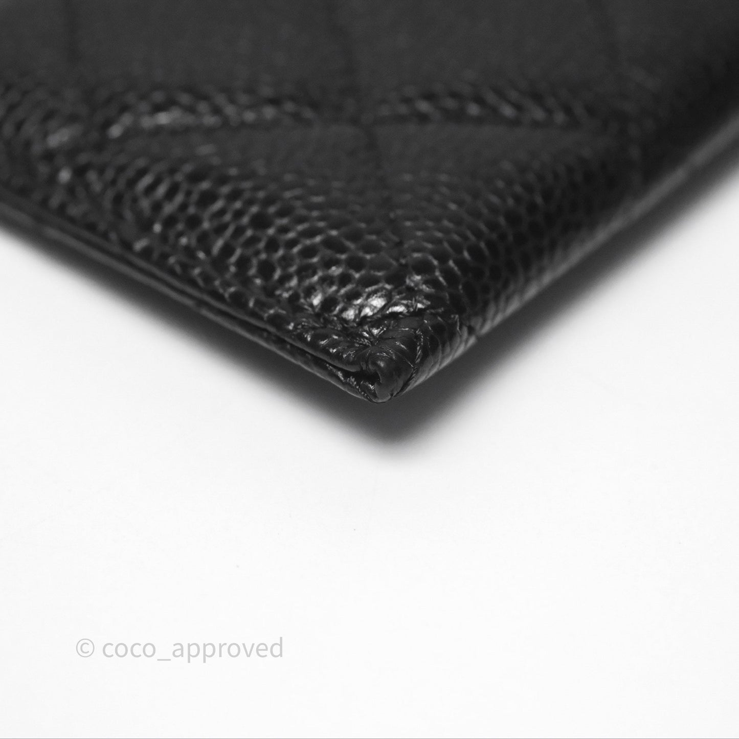 Chanel Classic Flat Card Holder Black Caviar Gold Hardware