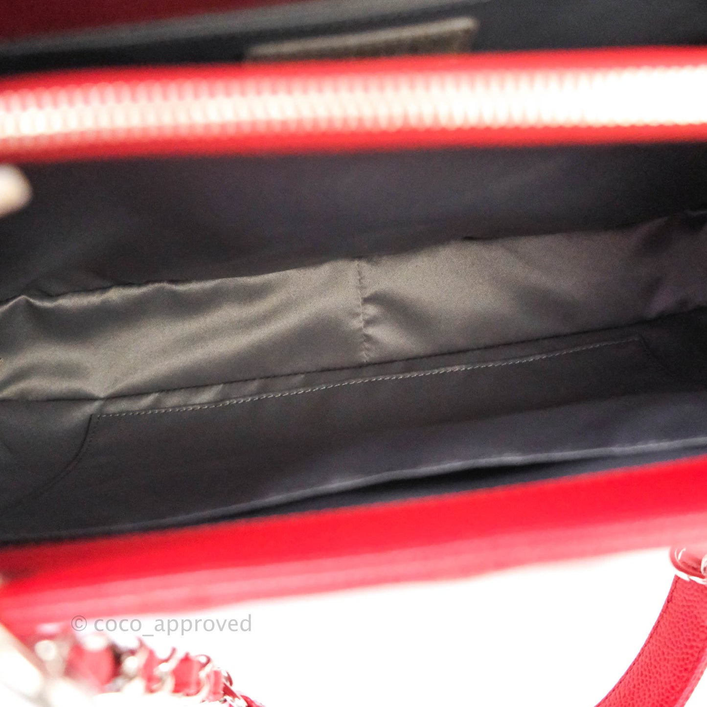 Chanel GST Red Caviar Silver Hardware