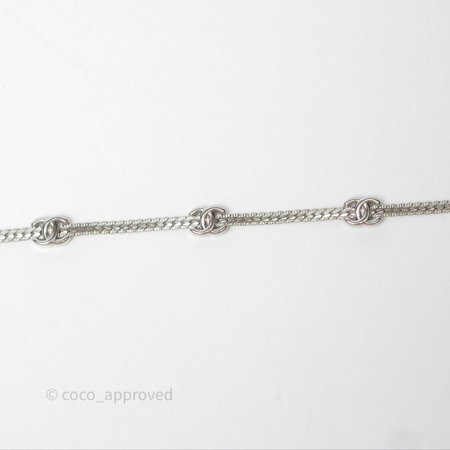 Chanel Five CC Choker Silve Tone 24B