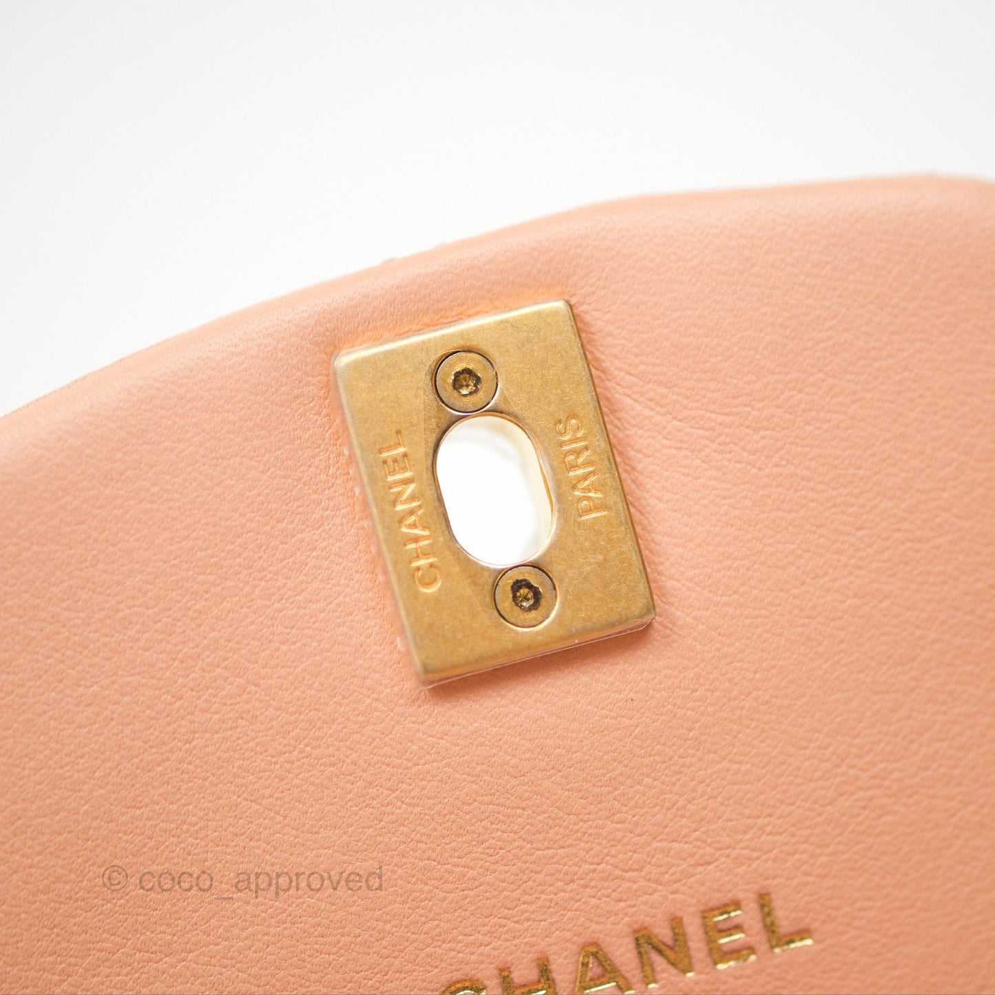 Chanel Mini Clutch with Chain Beige Calfskin Aged Gold Hardware