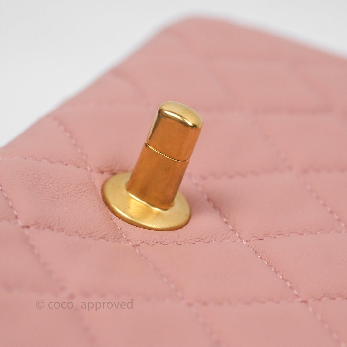 Chanel Mini Rectangular Pearl Crush Dusty Pink Lambskin Aged Gold Hardware