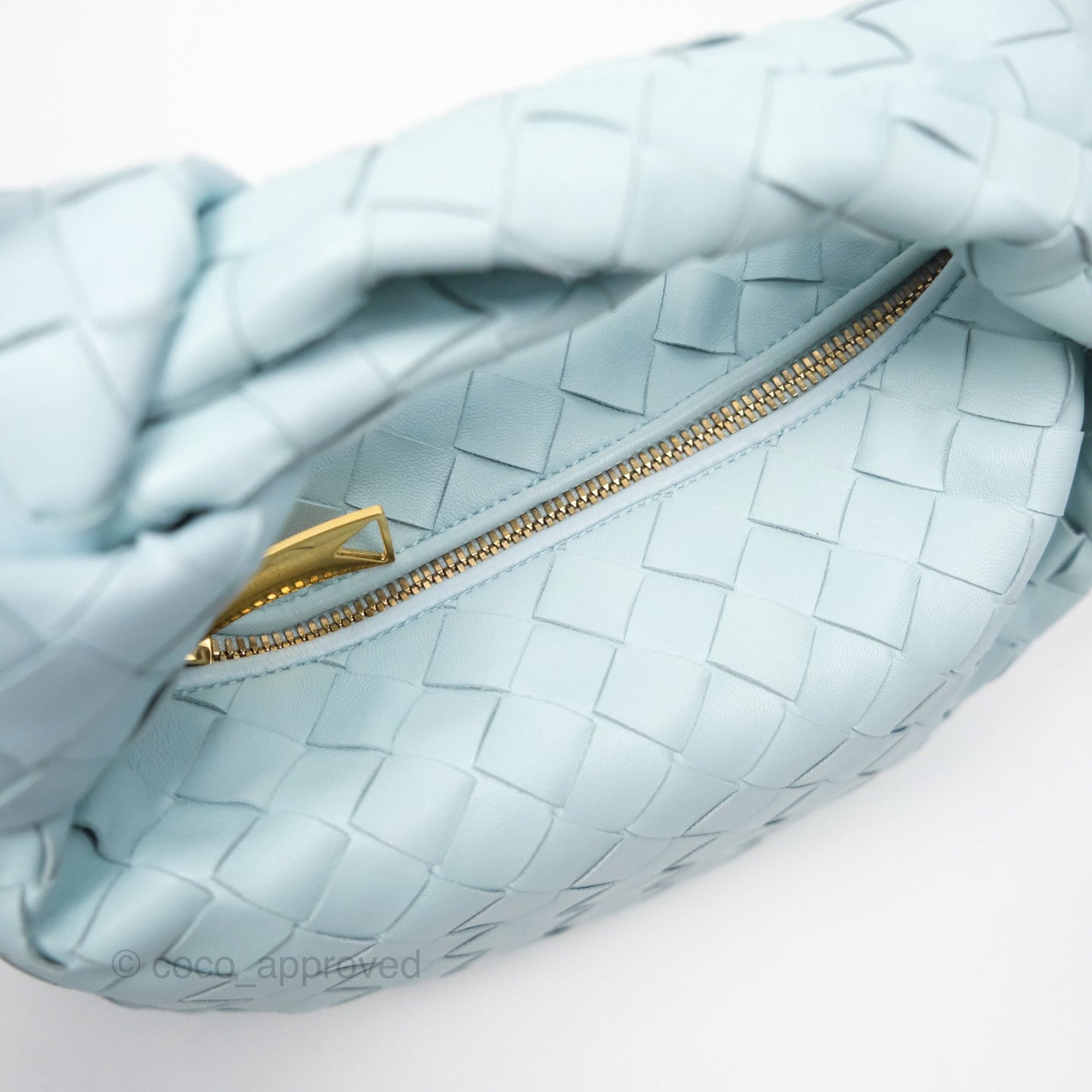 Bottega Veneta Mini Jodie Bag Teal Washed Intrecciato Lambskin