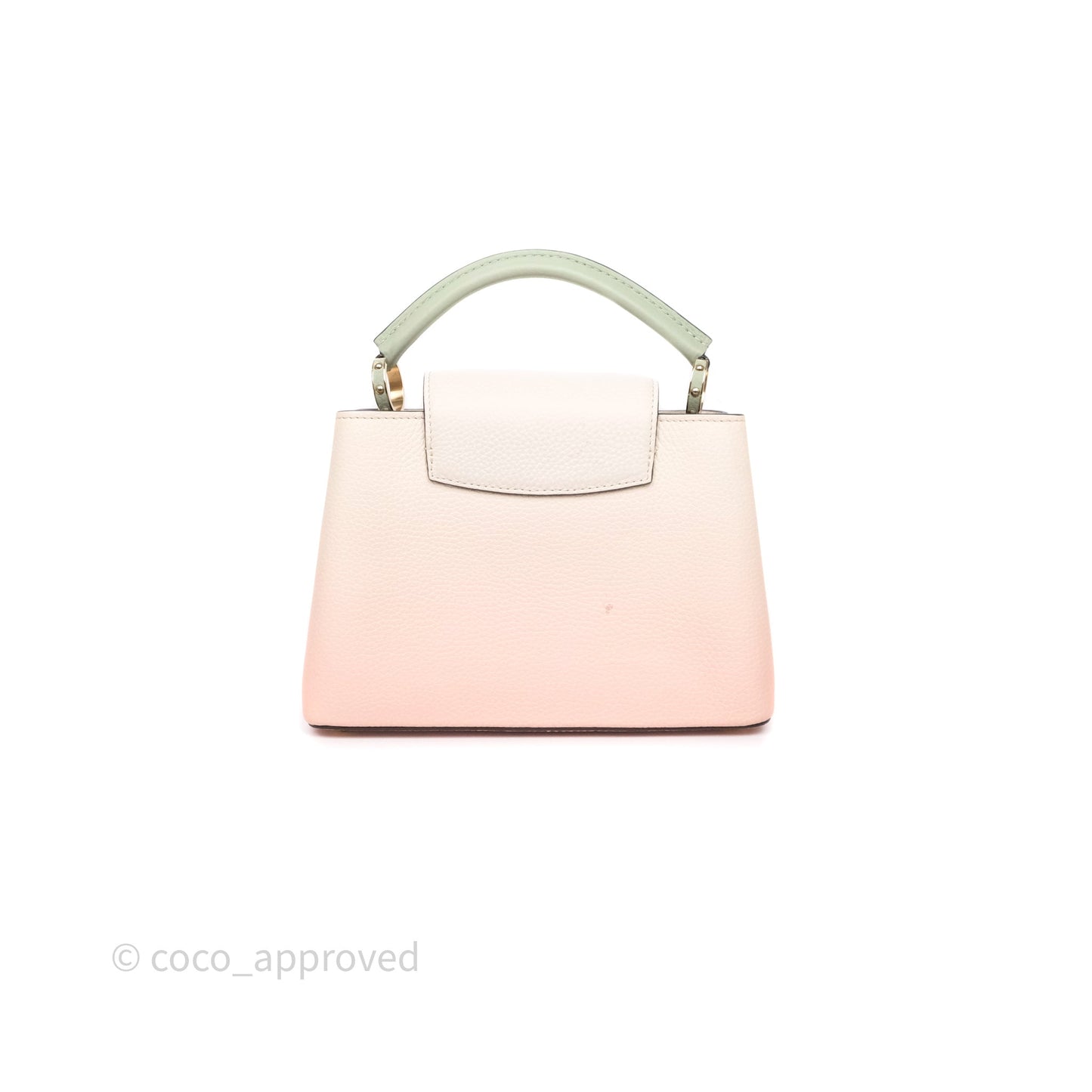 Louis Vuitton Capucines BB Creme Rose Jade Taurillon Leather Gold Hardware