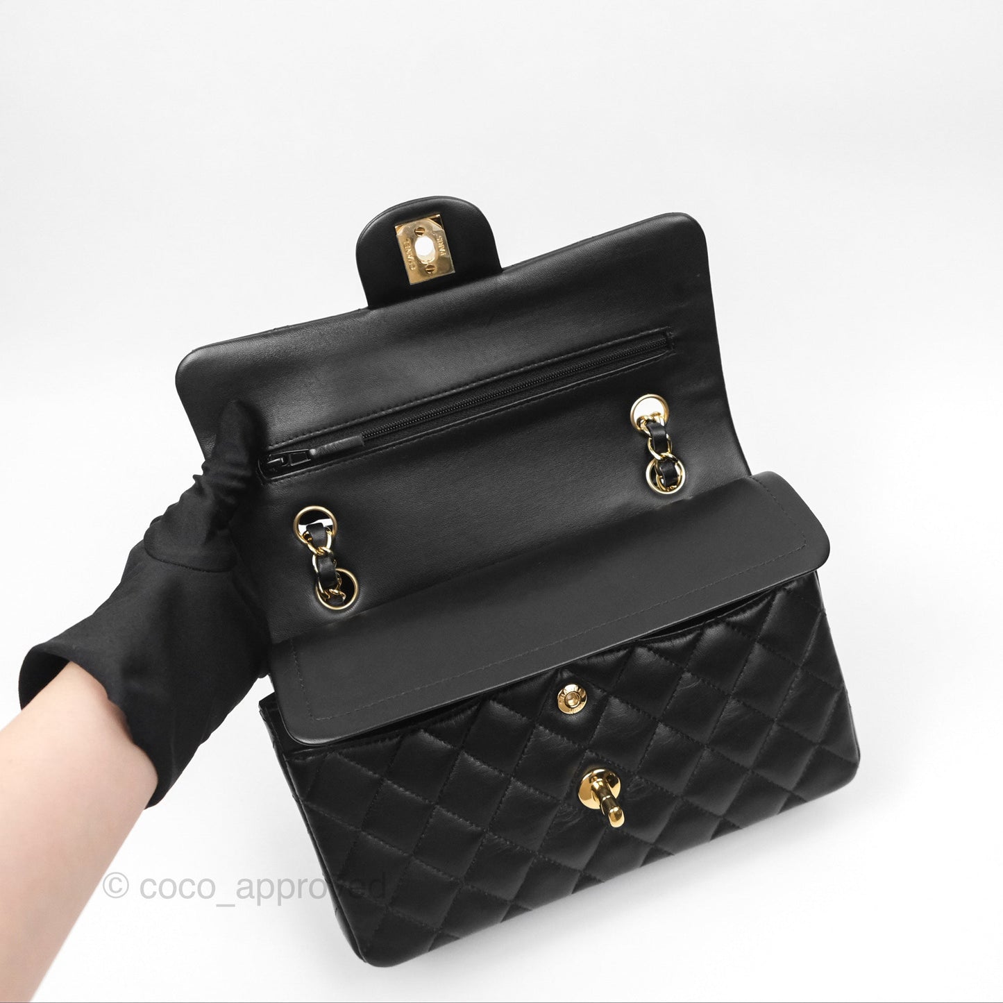 Chanel Small S/M Classic Flap Black Lambskin Gold Hardware