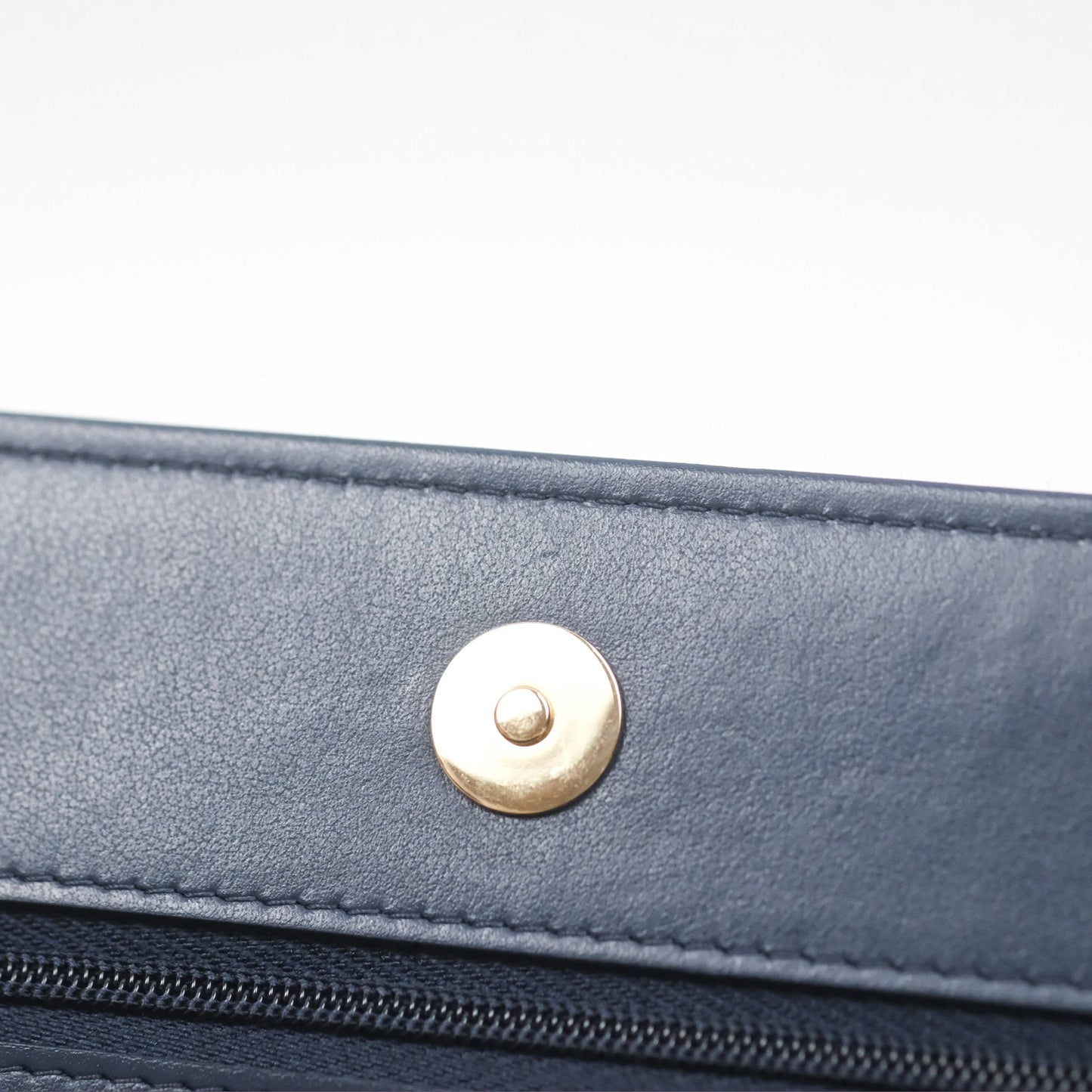 Chanel Quilted Classic Wallet on Chain WOC Denim Gold Hardware