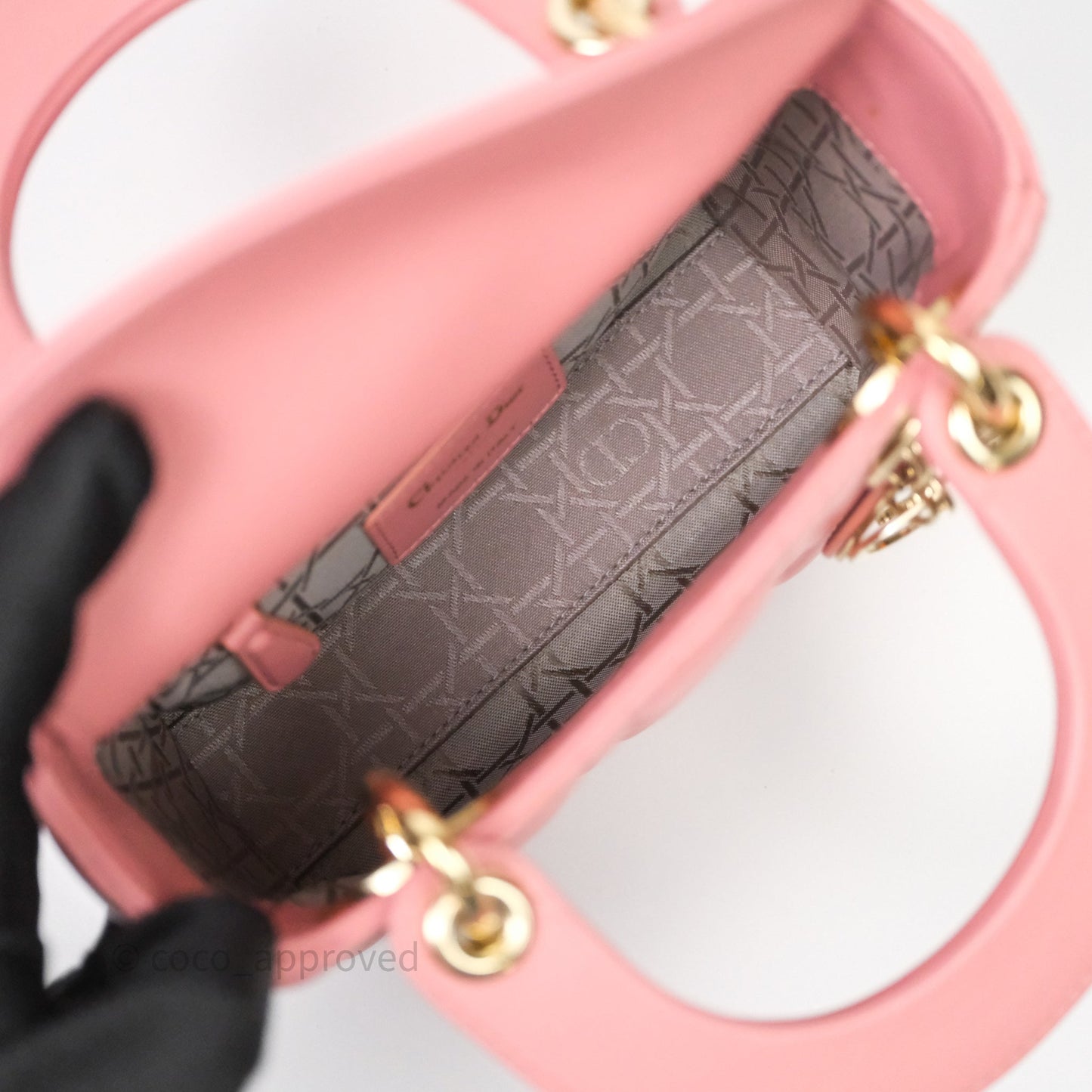 Christian Dior Mini Lady Dior My ABCDior Bag Pink Cannage Lambskin Gold Haardware