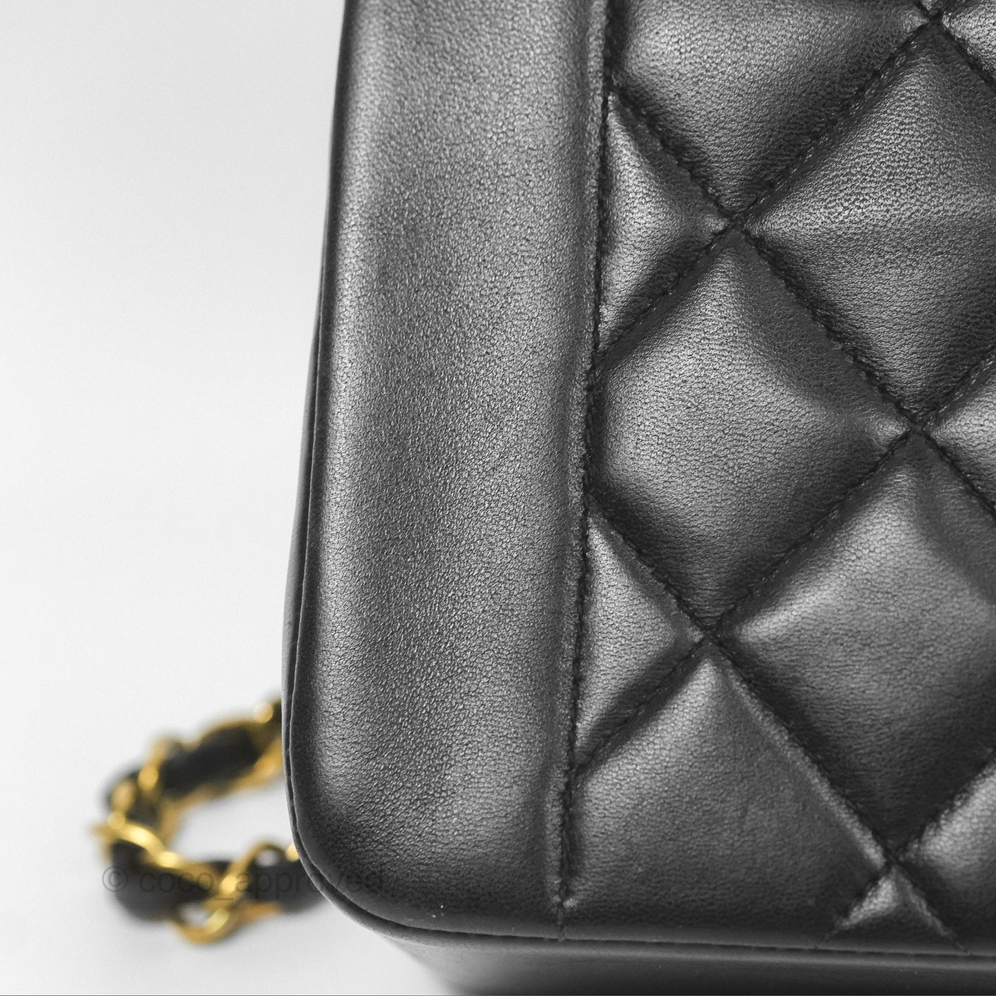 Chanel Vintage Quilted Medium Classic Diana Flap Bag Black Lambskin 24K Gold Hardware