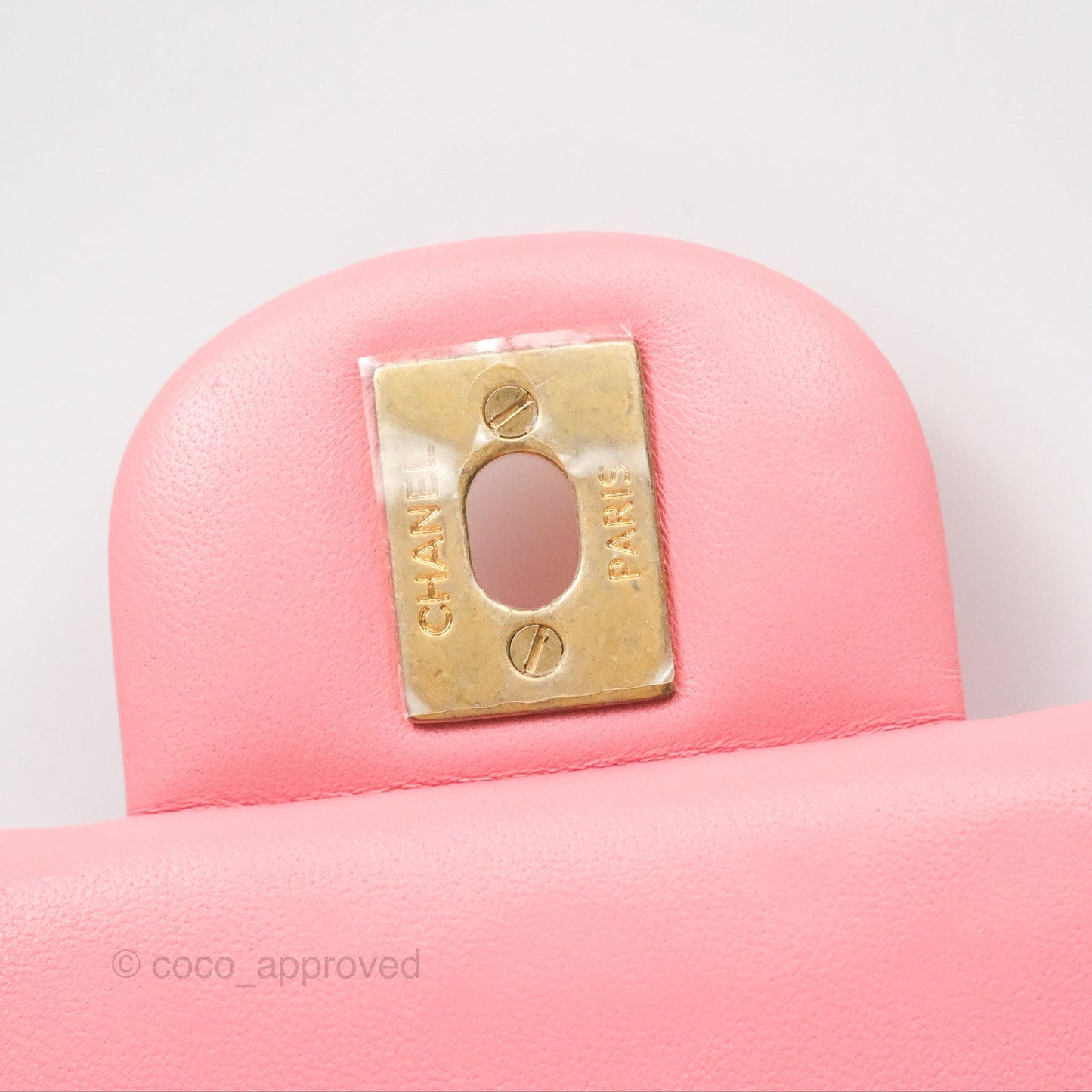 Chanel Quilted Mini Rectangular Pink Lambskin Gold Hardware