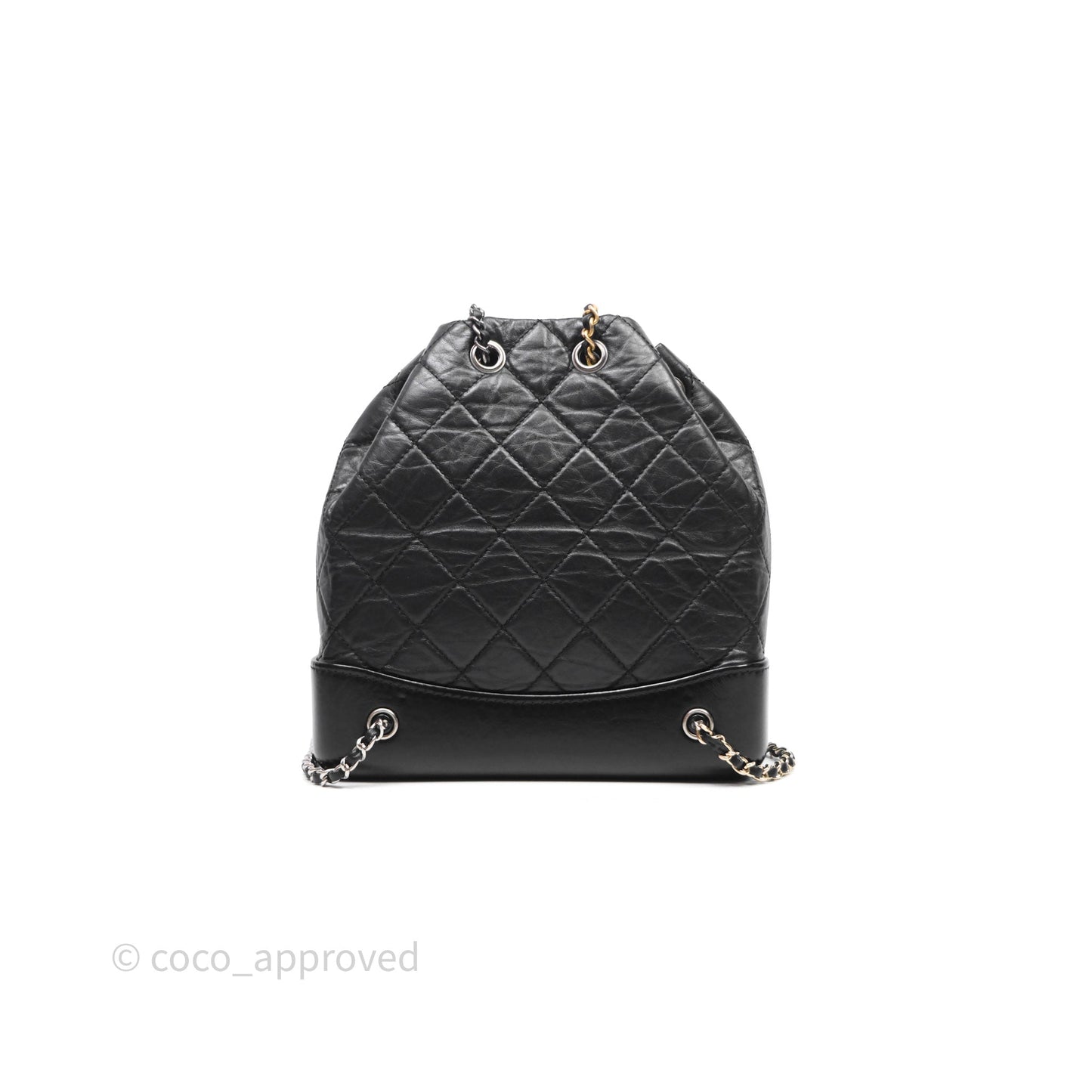 Chanel Small Gabrielle Backpack Quilted Black Aged Calfskin