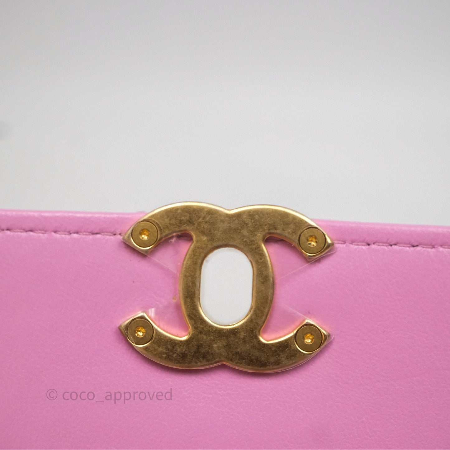 Chanel CC Chain Wallet On Chain WOC Pink Lambskin Aged Gold Hardware