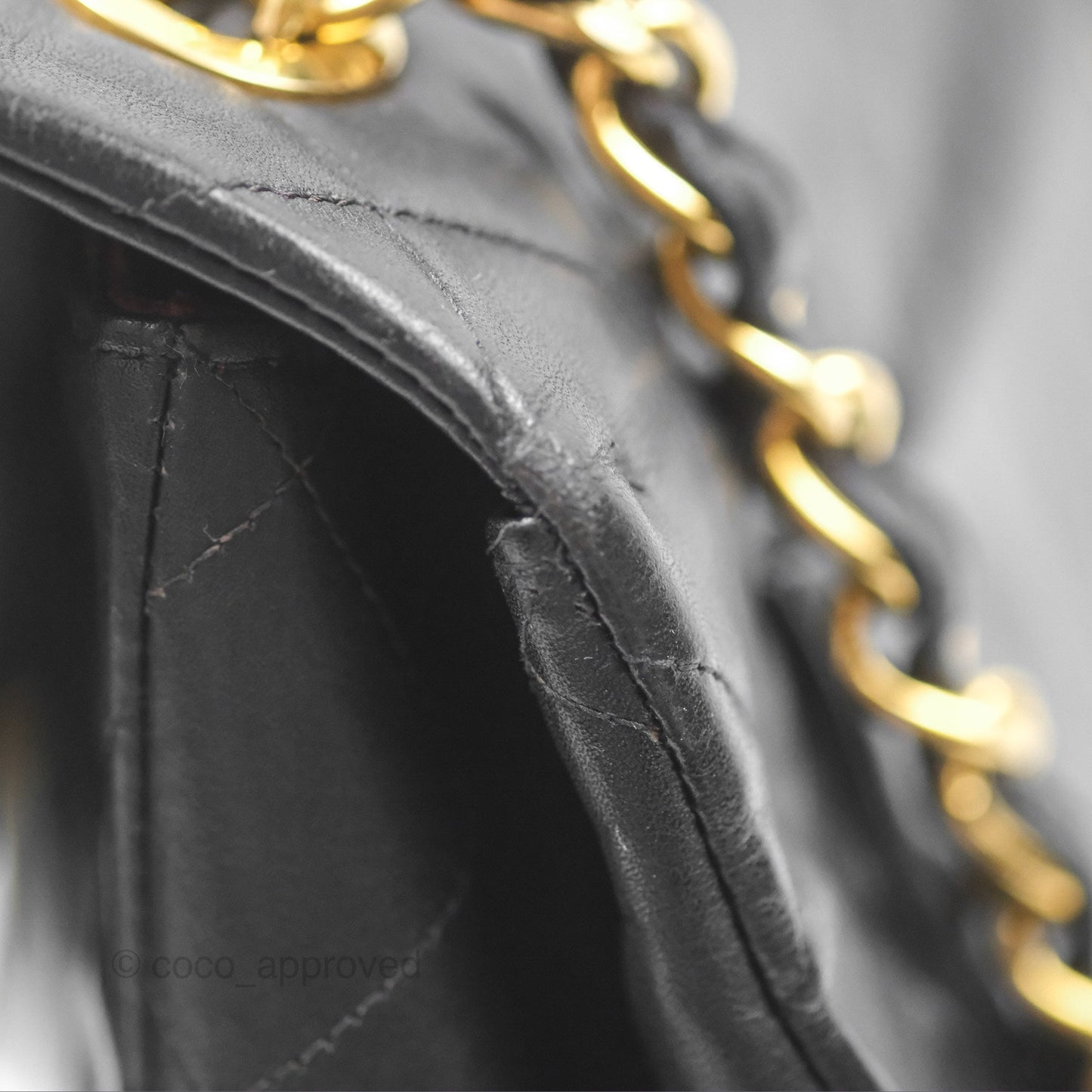Chanel Vintage Maxi Single Flap Black Lambskin 24K Gold Hardware
