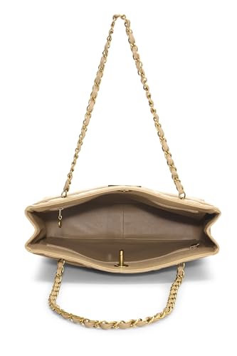 Chanel,  Beige Quilted Caviar 'CC' Turnlock Tote Large, Beige
