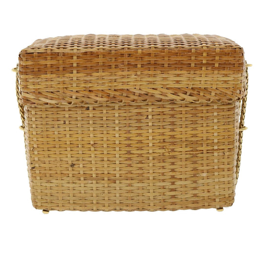 Luxury Chanel Basket Chain Shoulder Bag Leather rattan Beige CC  31932A