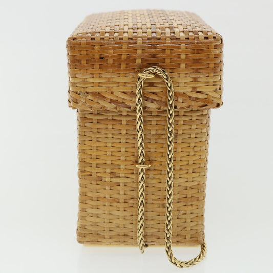 Luxury Chanel Basket Chain Shoulder Bag Leather rattan Beige CC  31932A