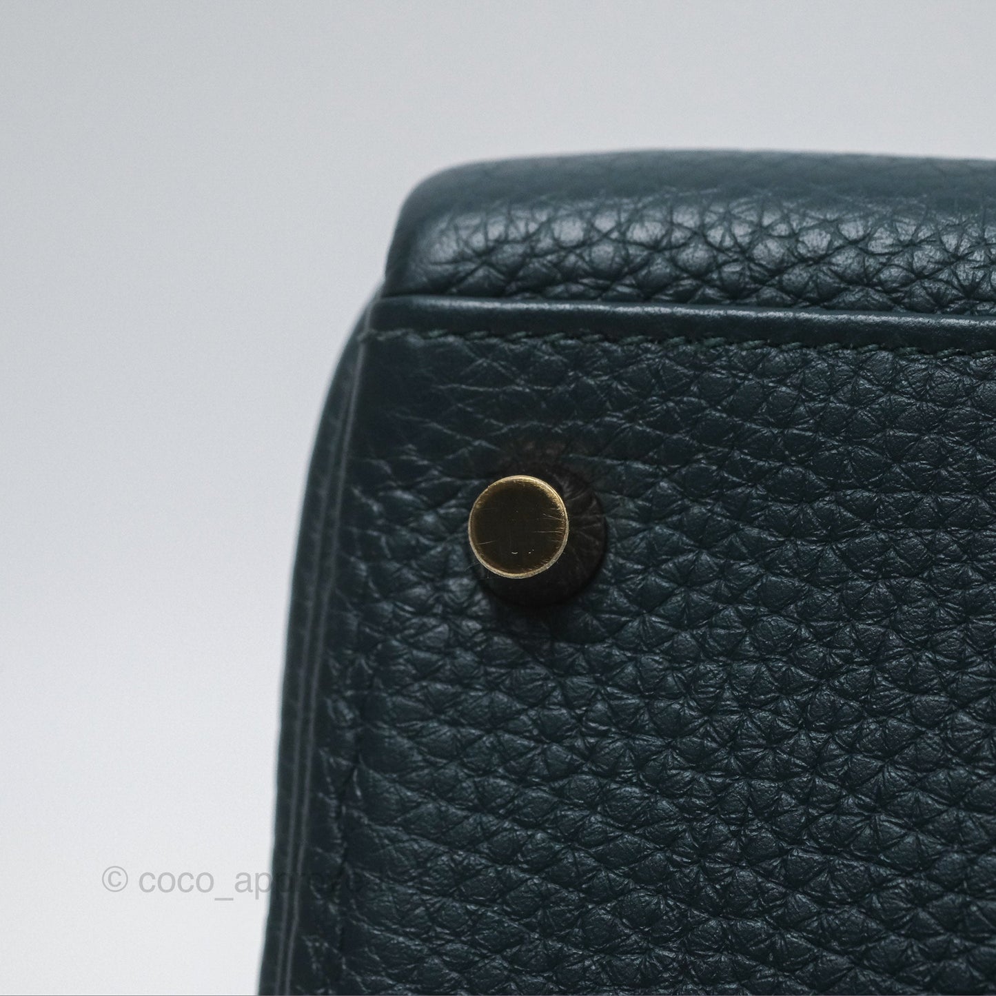 Hermes Kelly 28 Clemence Vert Cypress 6O Gold Hardware