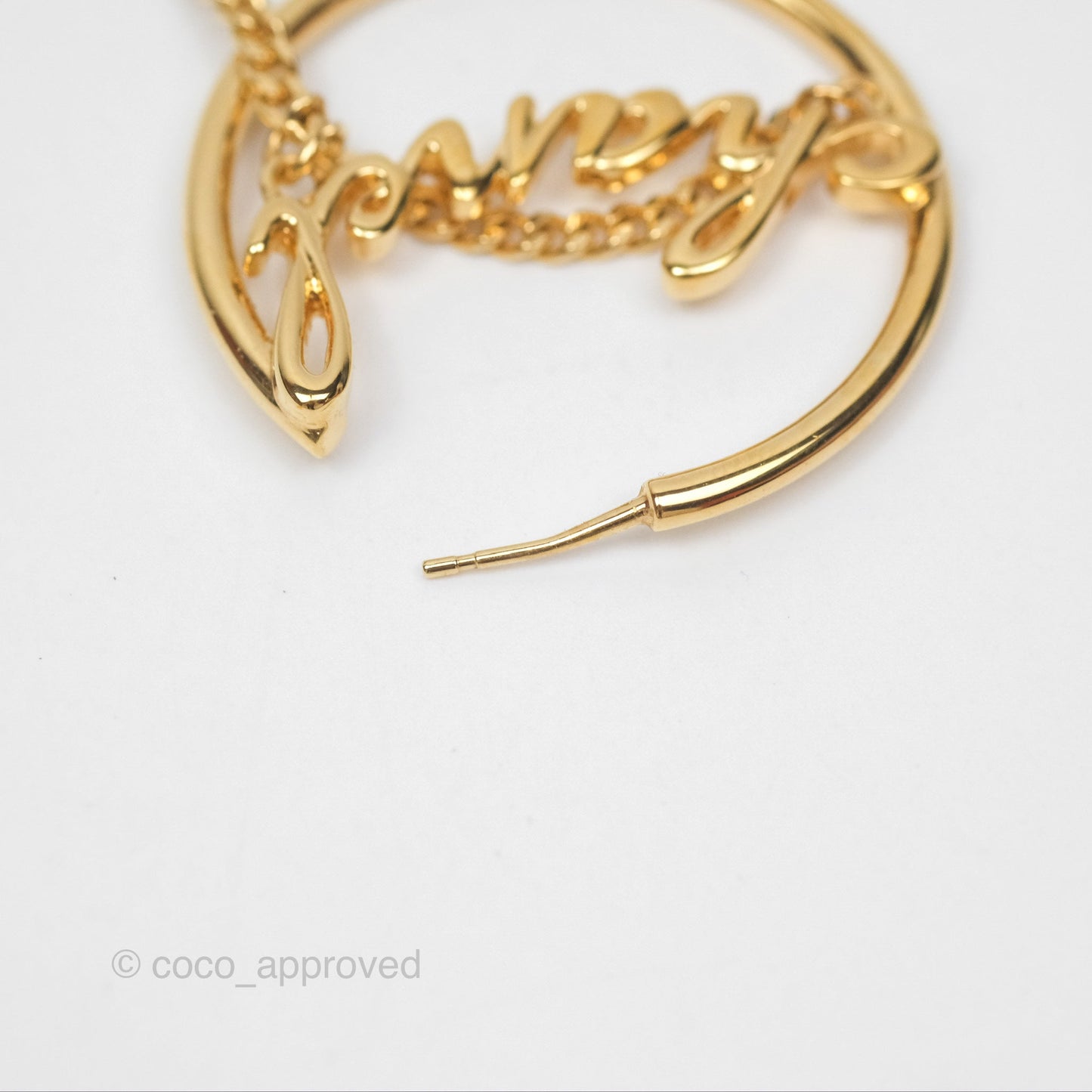 Chanel CC Logo Hoop Earrings Gold Tone 24C