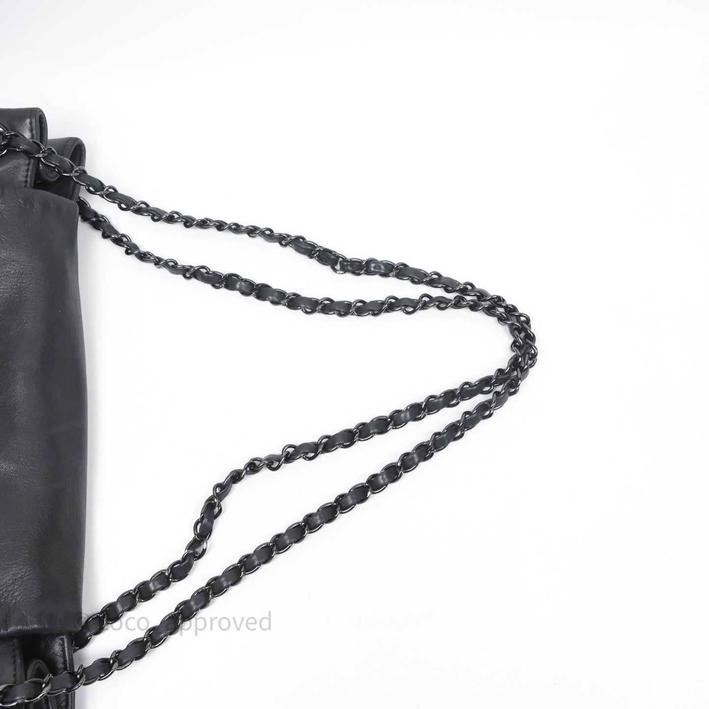 Chanel Lambskin Studded Accordion Black CC Flap Bag So Black Hardware
